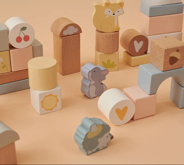 50-Piece Wooden Animal Block Set - Image 10