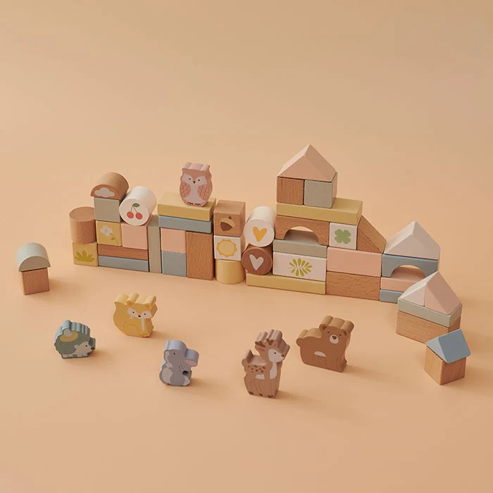 50-Piece Wooden Animal Block Set - Image 2