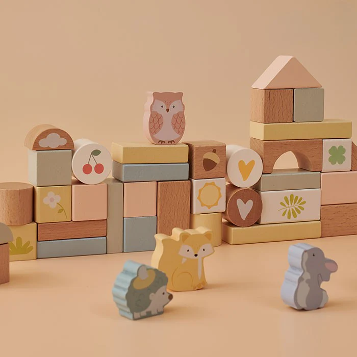 50-Piece Wooden Animal Block Set - Image 3