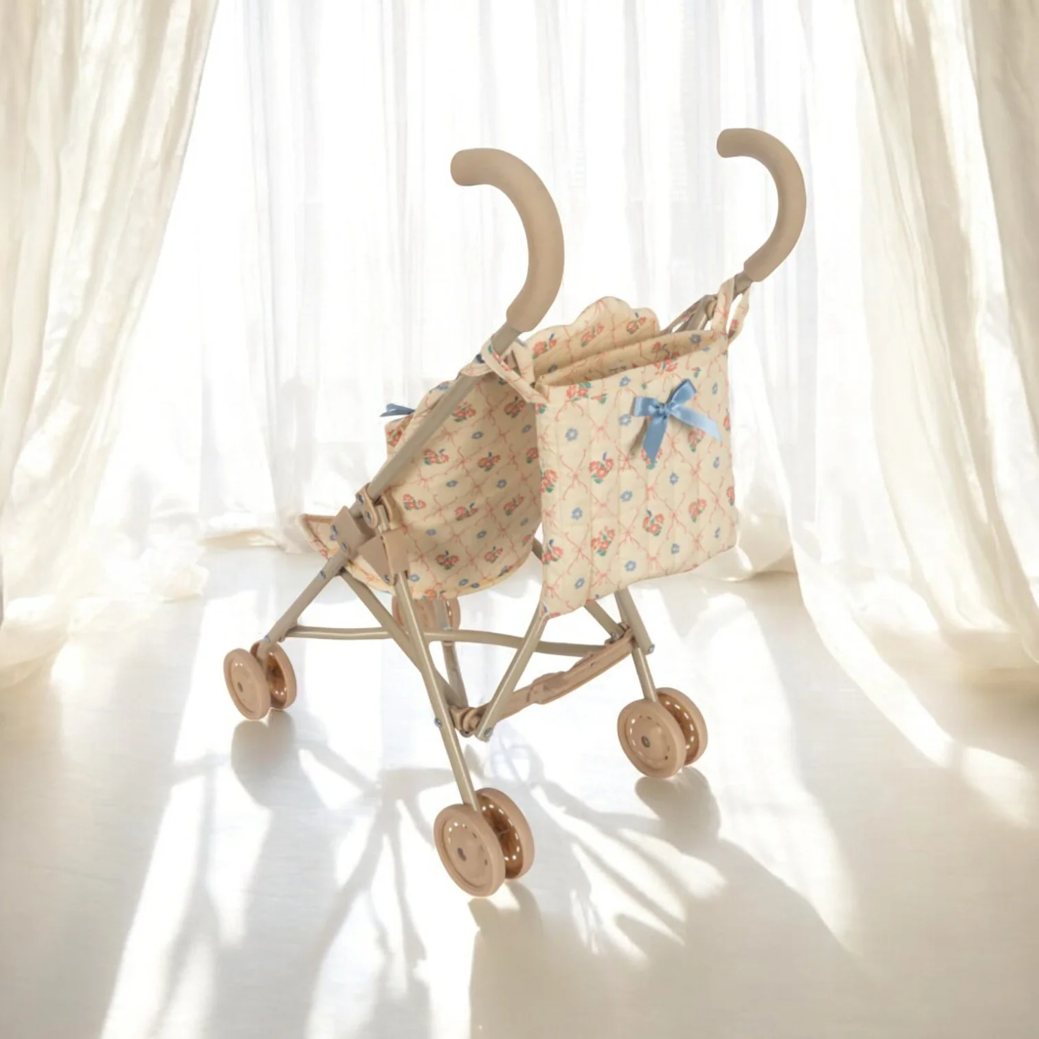 Konges Sloejd | Baby Doll Stroller - Fleur Decor - Image 2