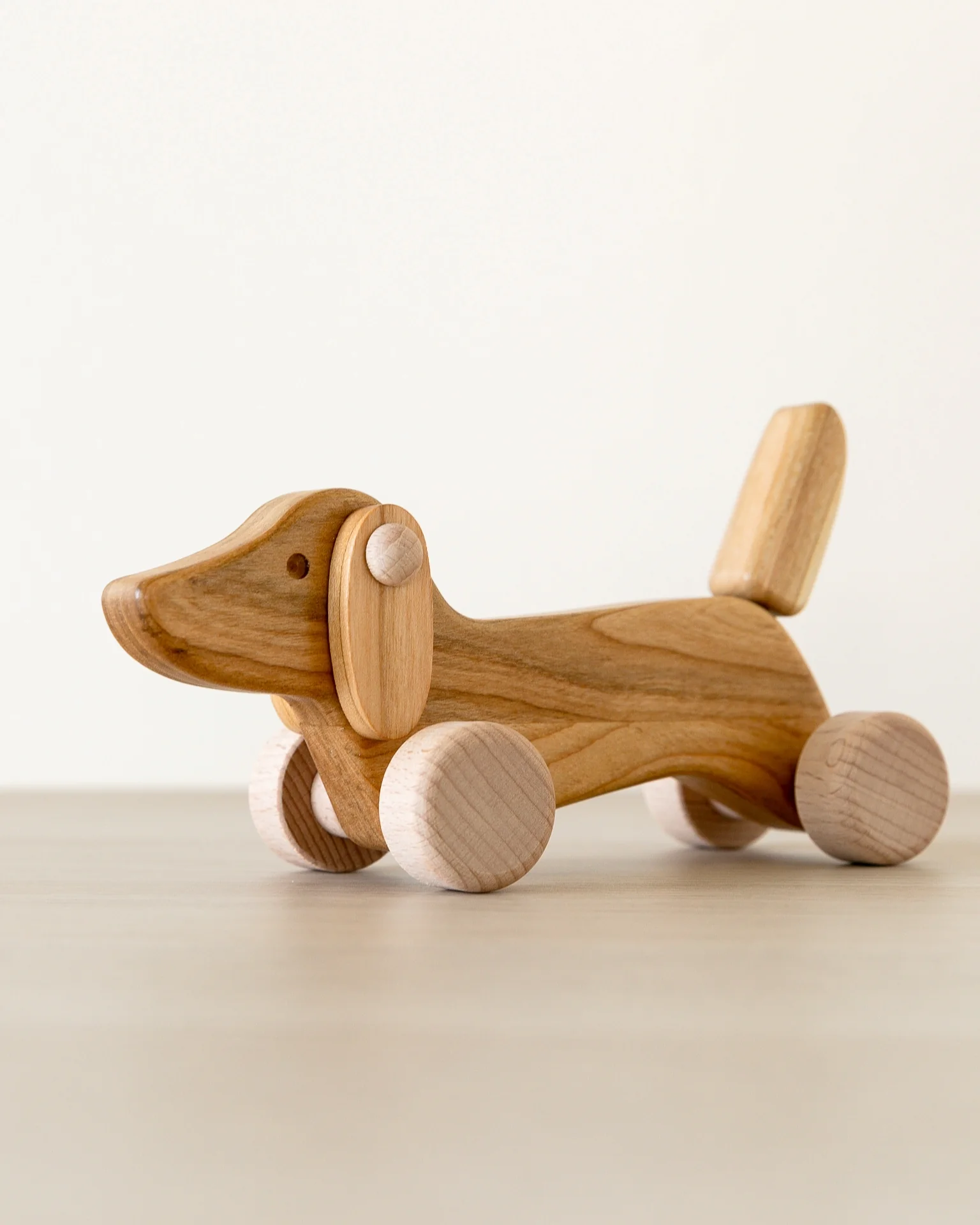 Dachshund Puppy Wooden Push Toy - Image 2
