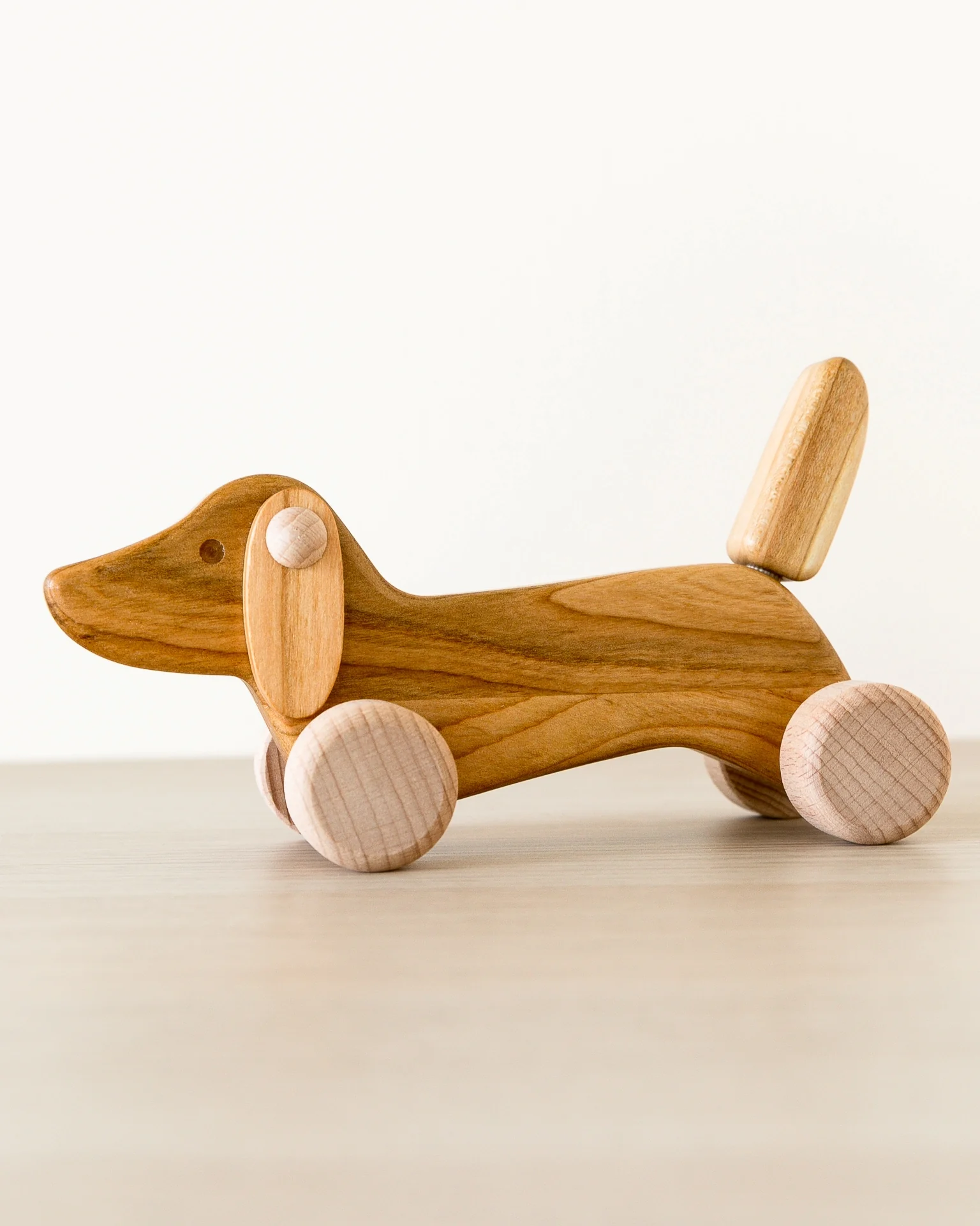 Dachshund Puppy Wooden Push Toy - Image 3