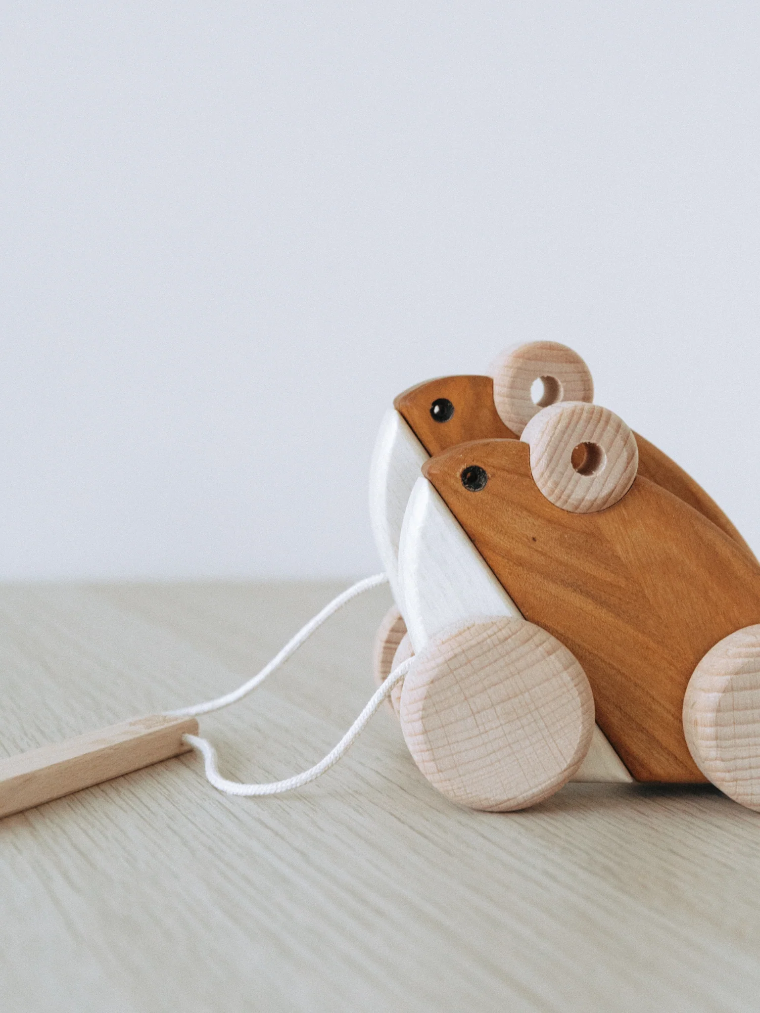 Double Frogs Wooden Pull Toy - Image 2