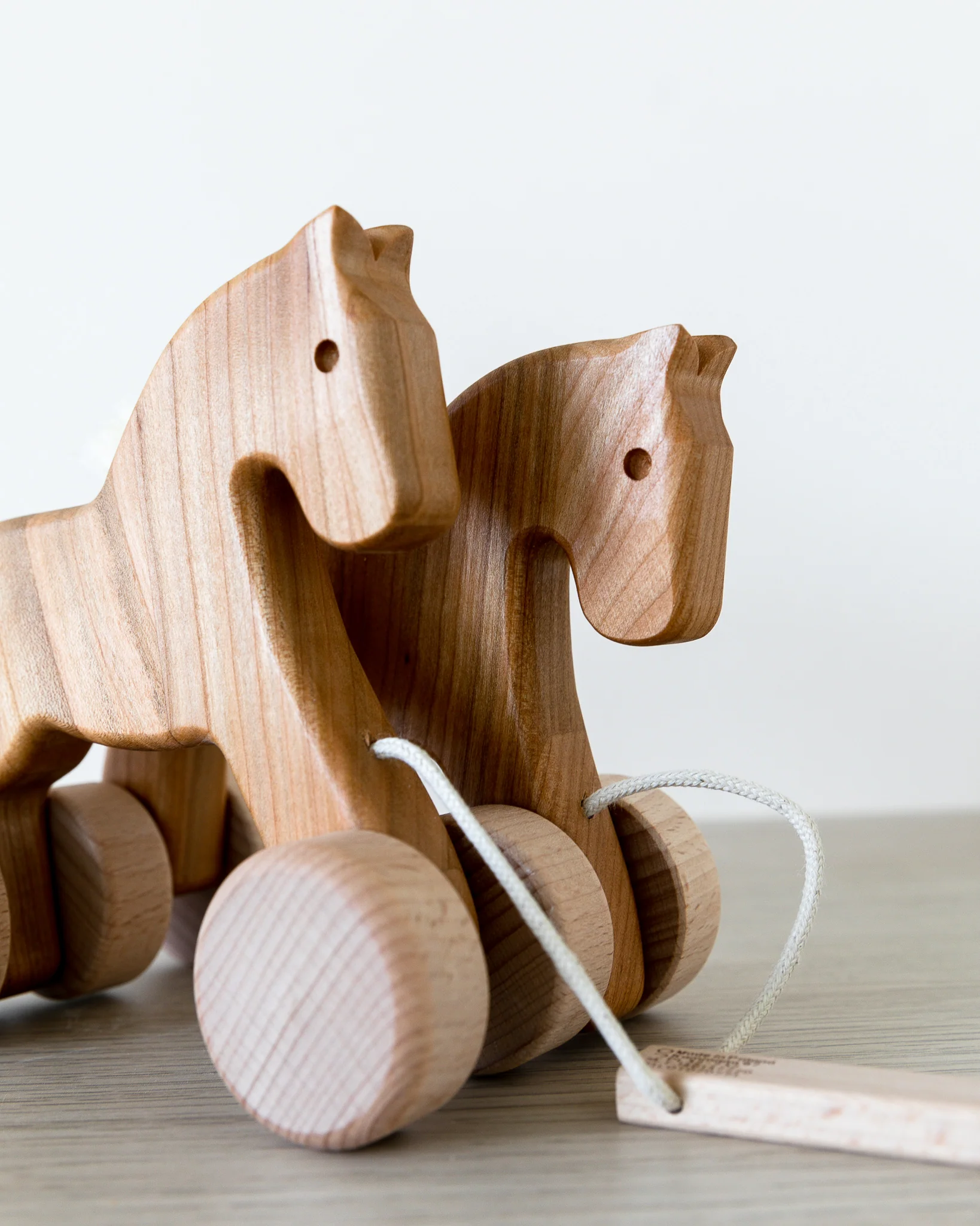 Double Horses Wooden Pull Toy - Image 2
