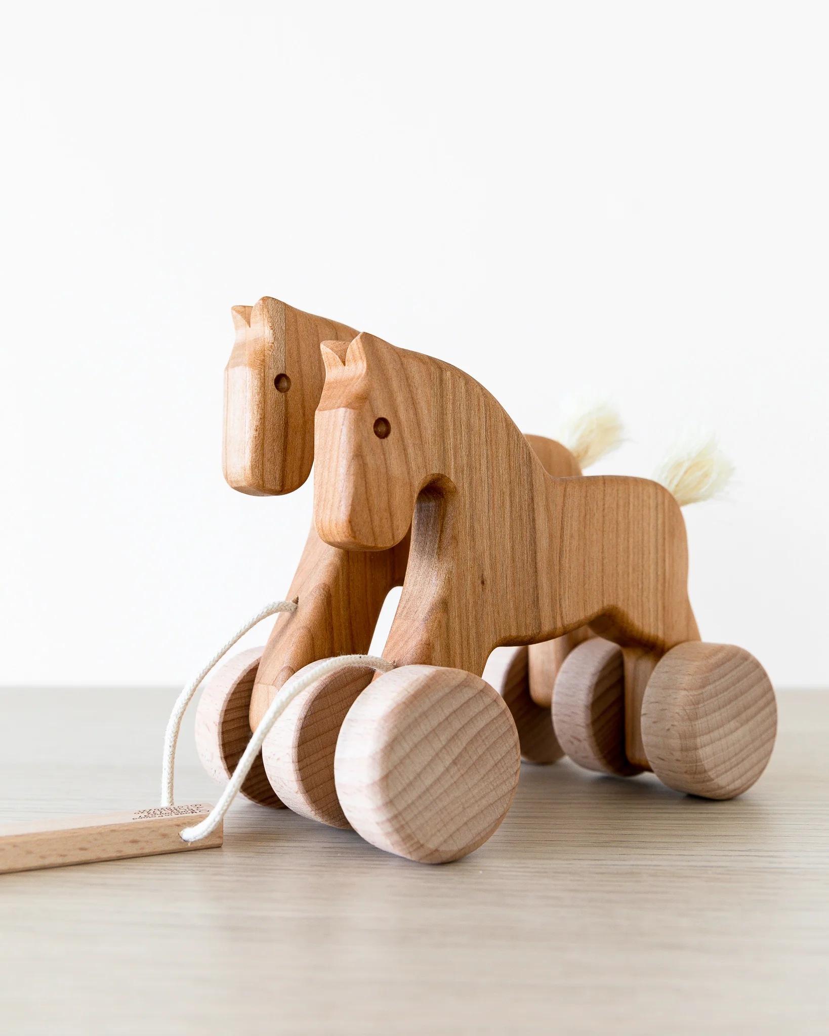 Double Horses Wooden Pull Toy - Image 4