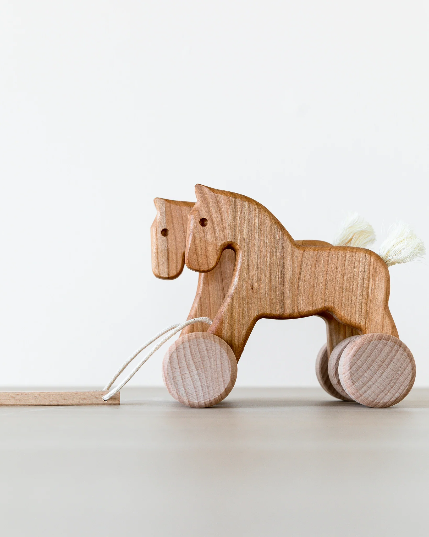 Double Horses Wooden Pull Toy - Image 5