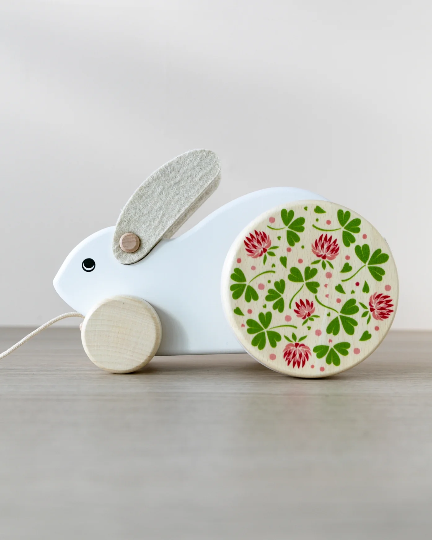 Large Hopping Wooden Rabbit - White - Image 2