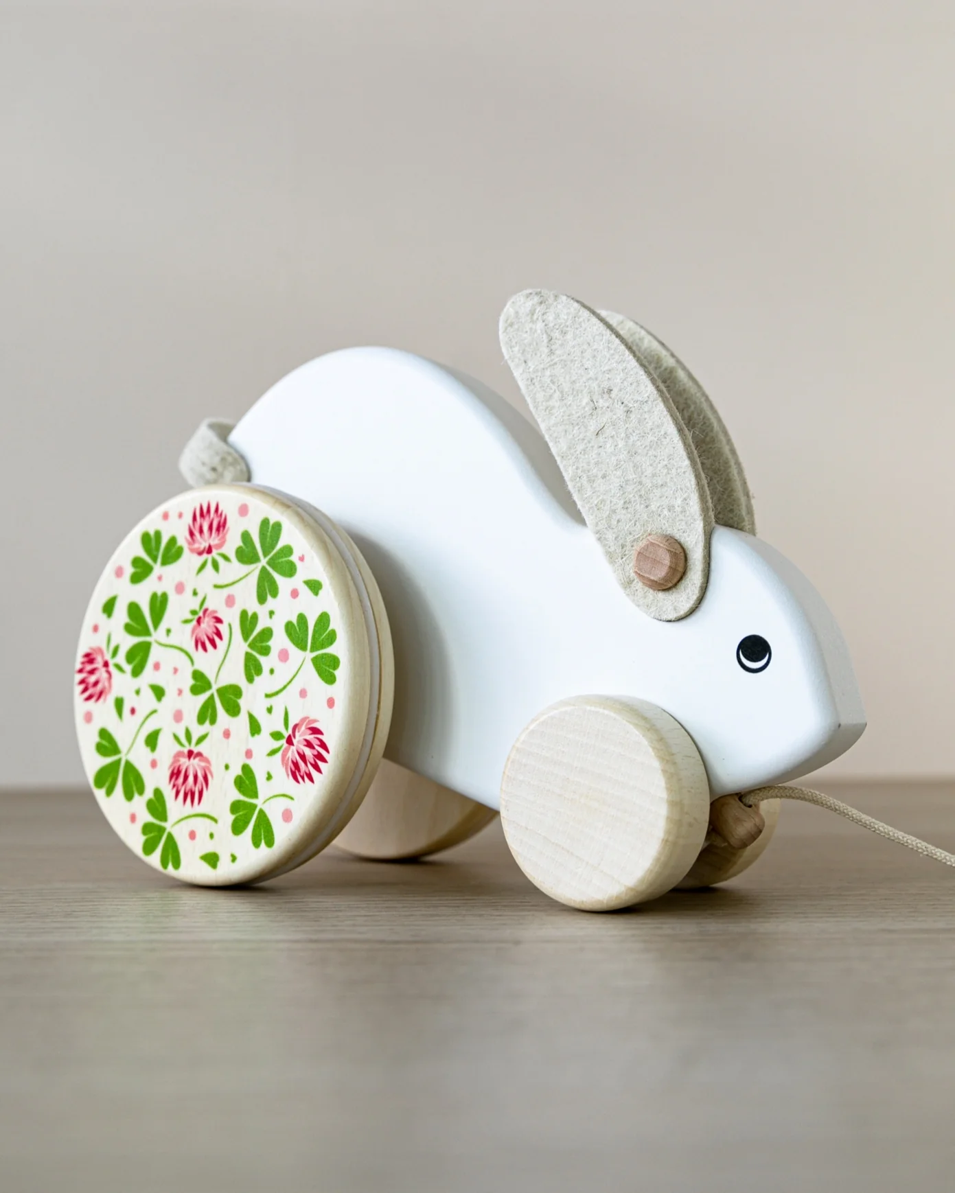 Large Hopping Wooden Rabbit - White - Image 5