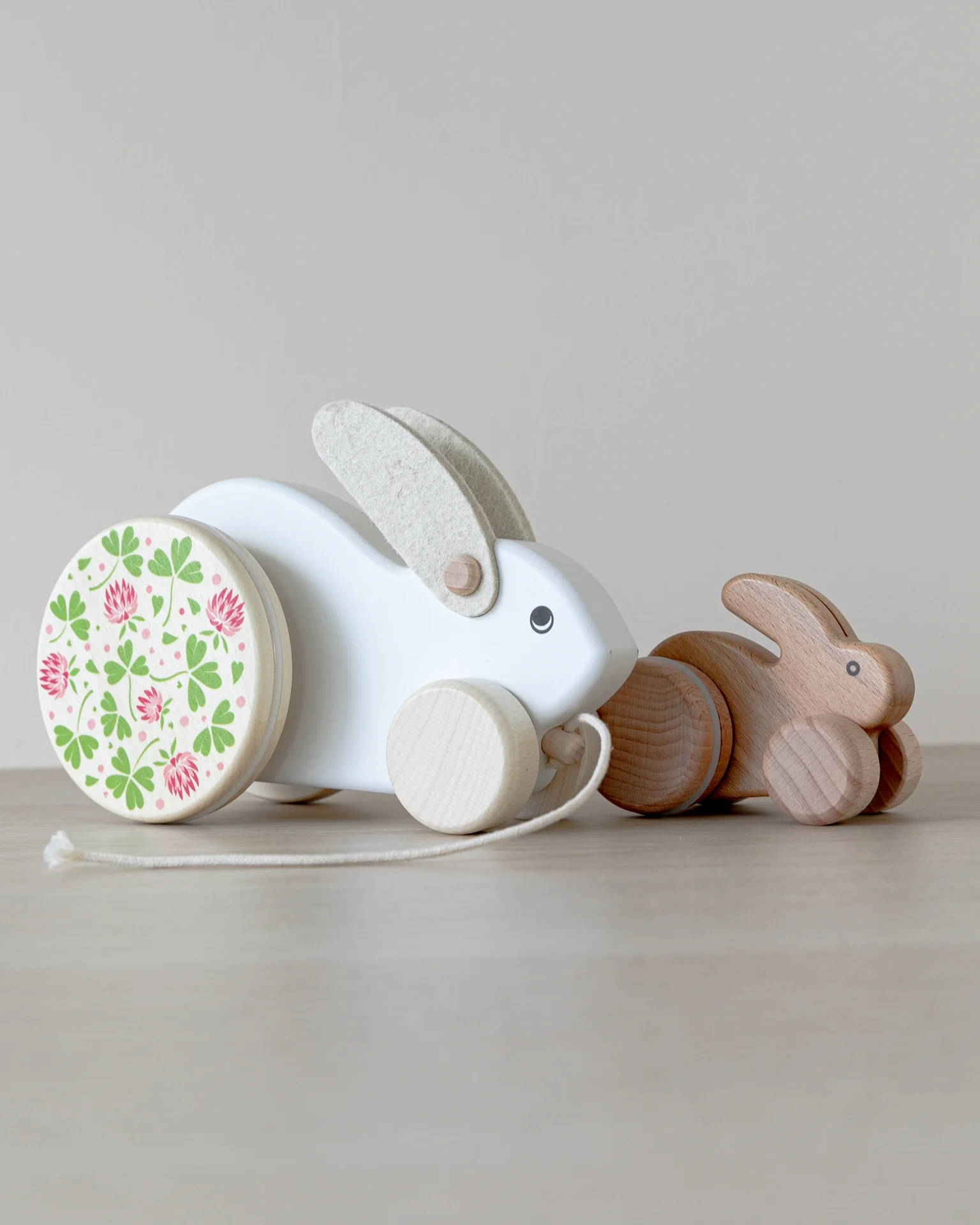 Large Hopping Wooden Rabbit - White - Image 6