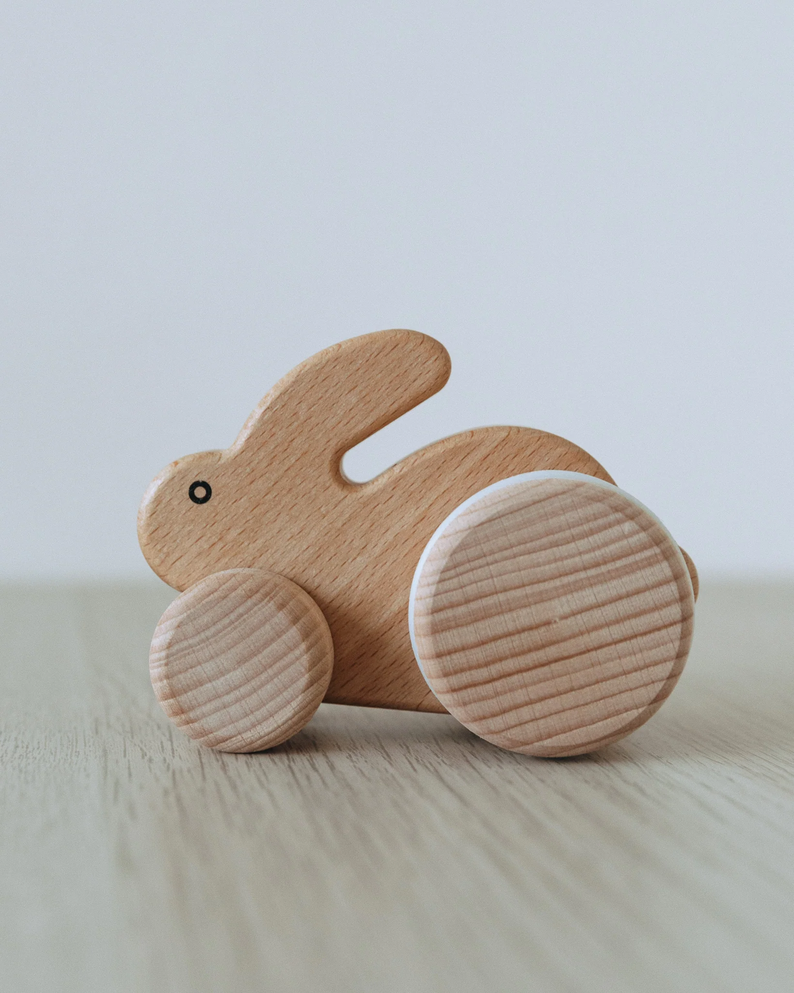 Small Hopping Wooden Rabbit - Natural - Image 2