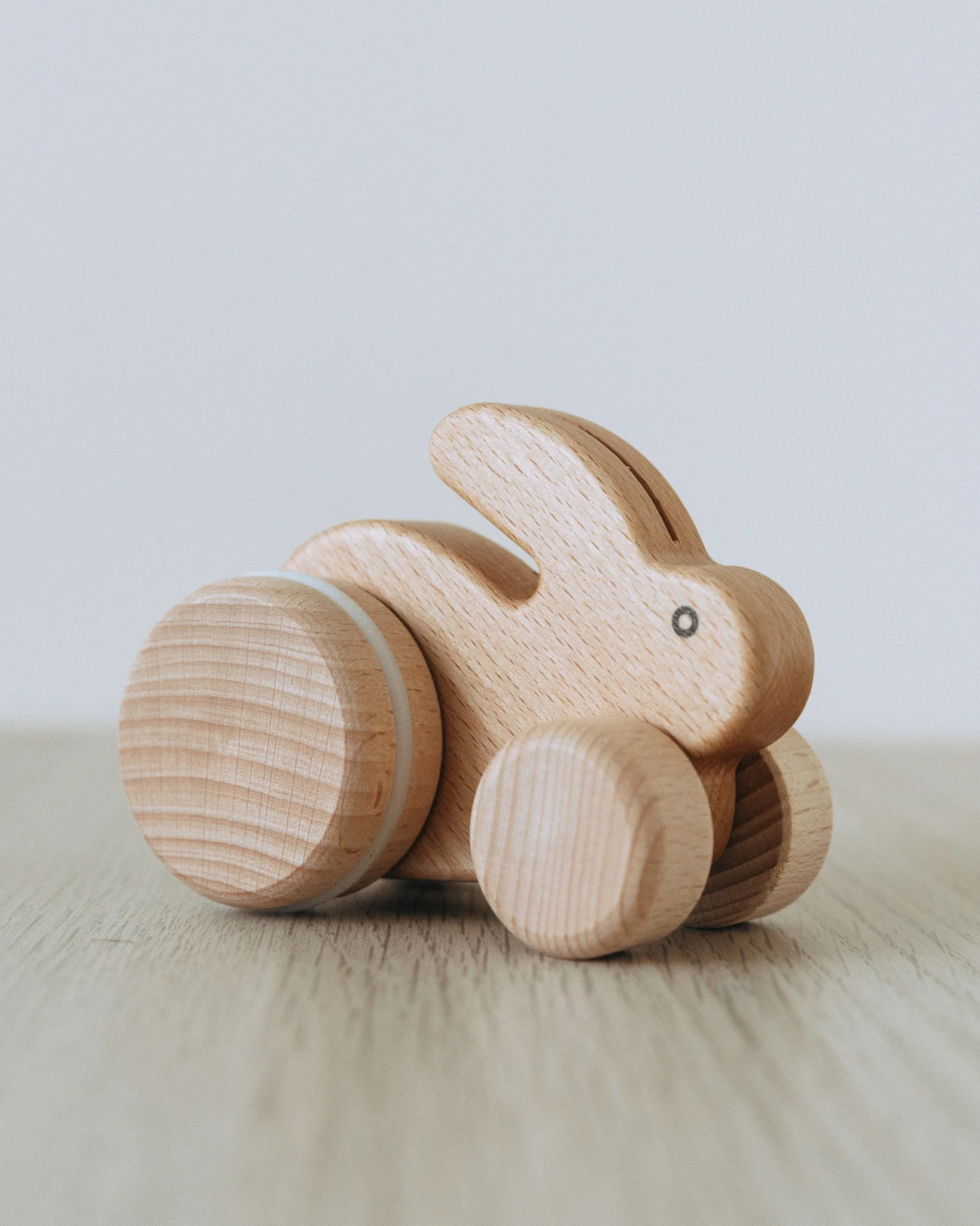 Small Hopping Wooden Rabbit - Natural - Image 3