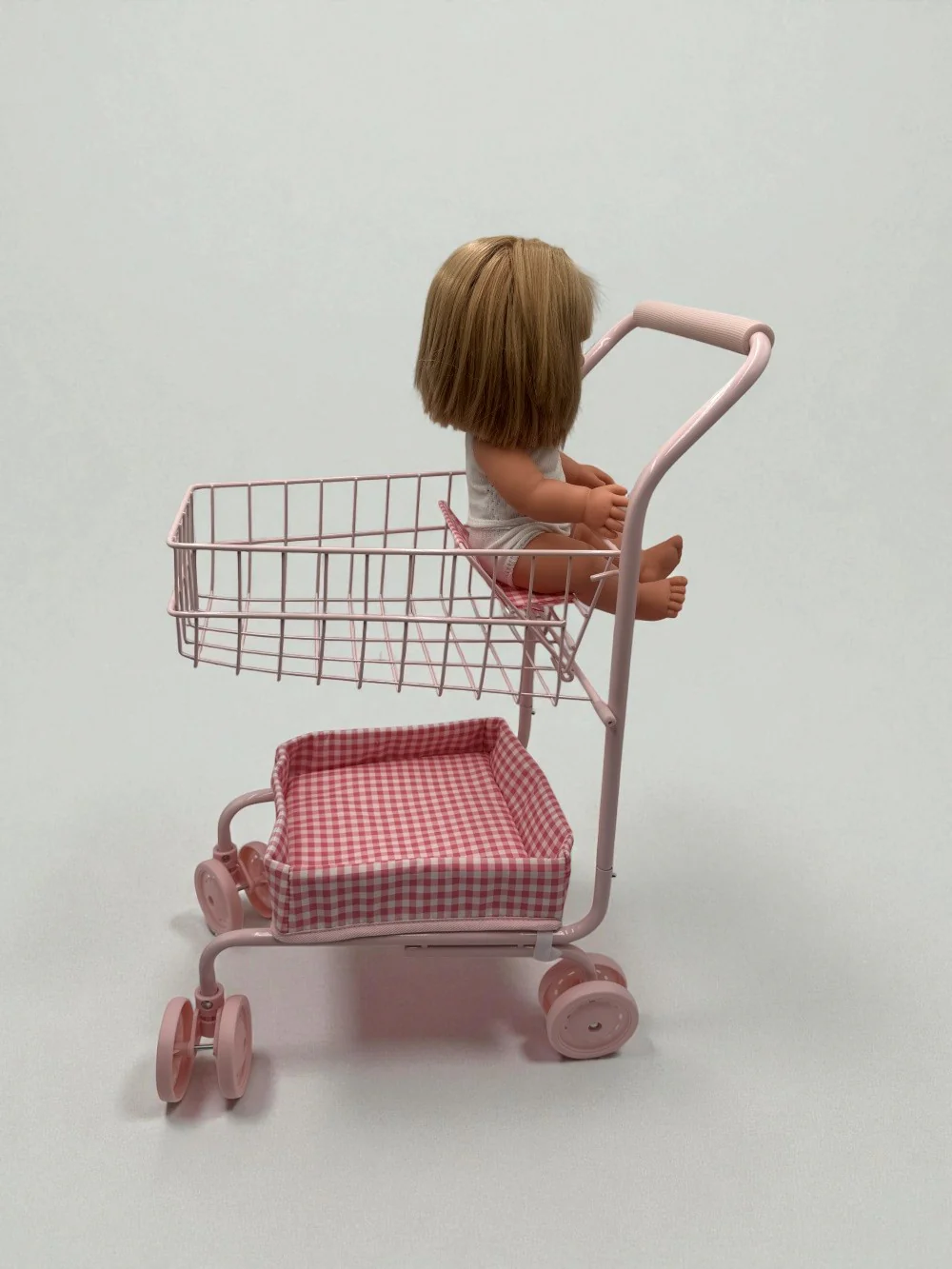 Toy Shopping Cart - Bubblegum Gingham - Image 3