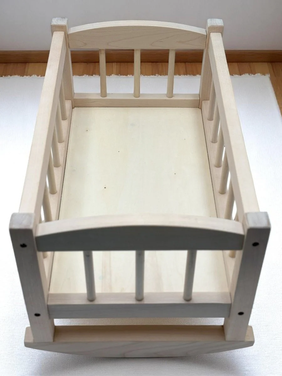 Bebenita | Wooden Baby Doll Cradle Bed in Natural Birch - Image 3
