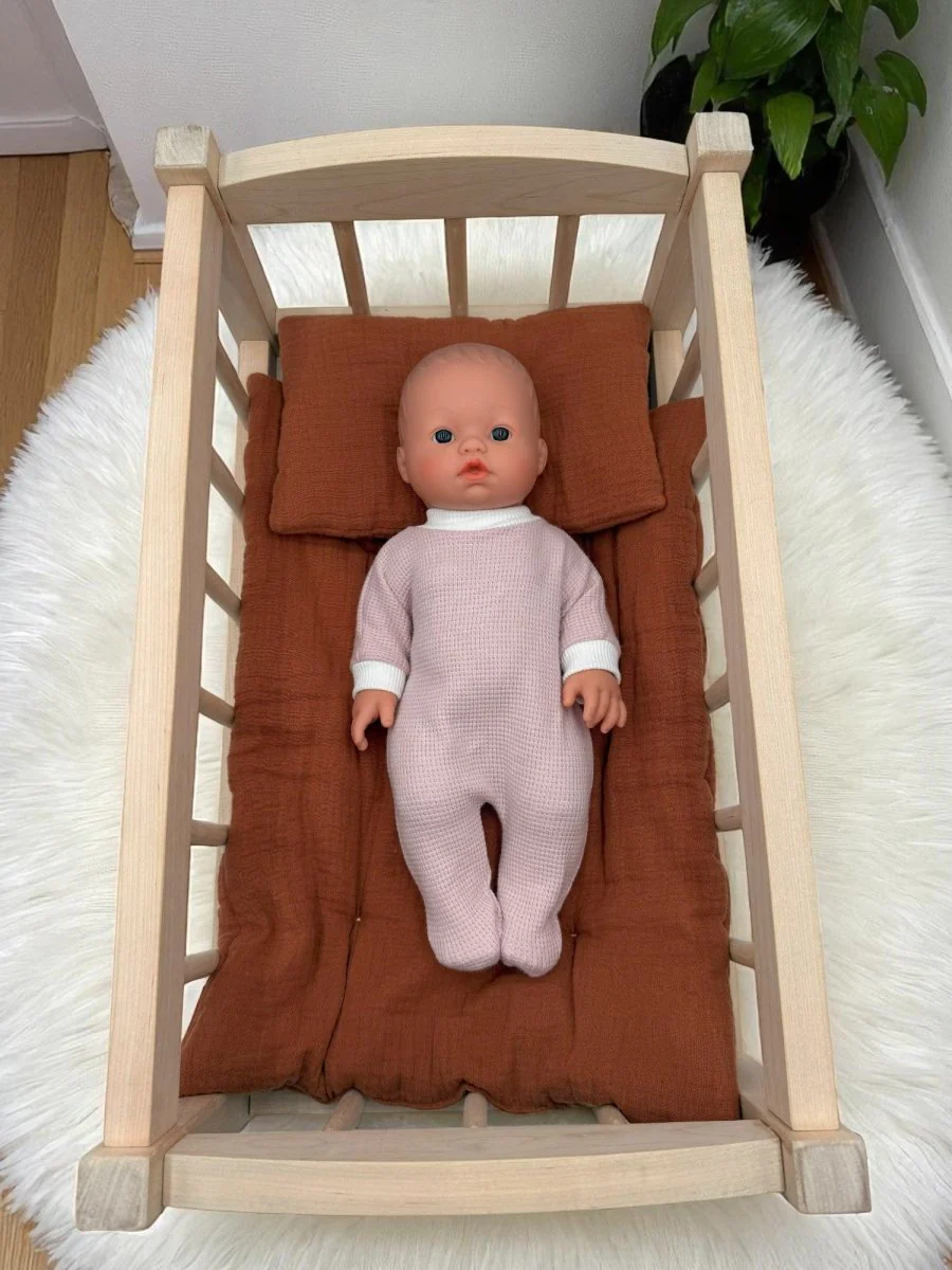 Bebenita | Wooden Baby Doll Cradle Bed in Natural Birch - Image 9