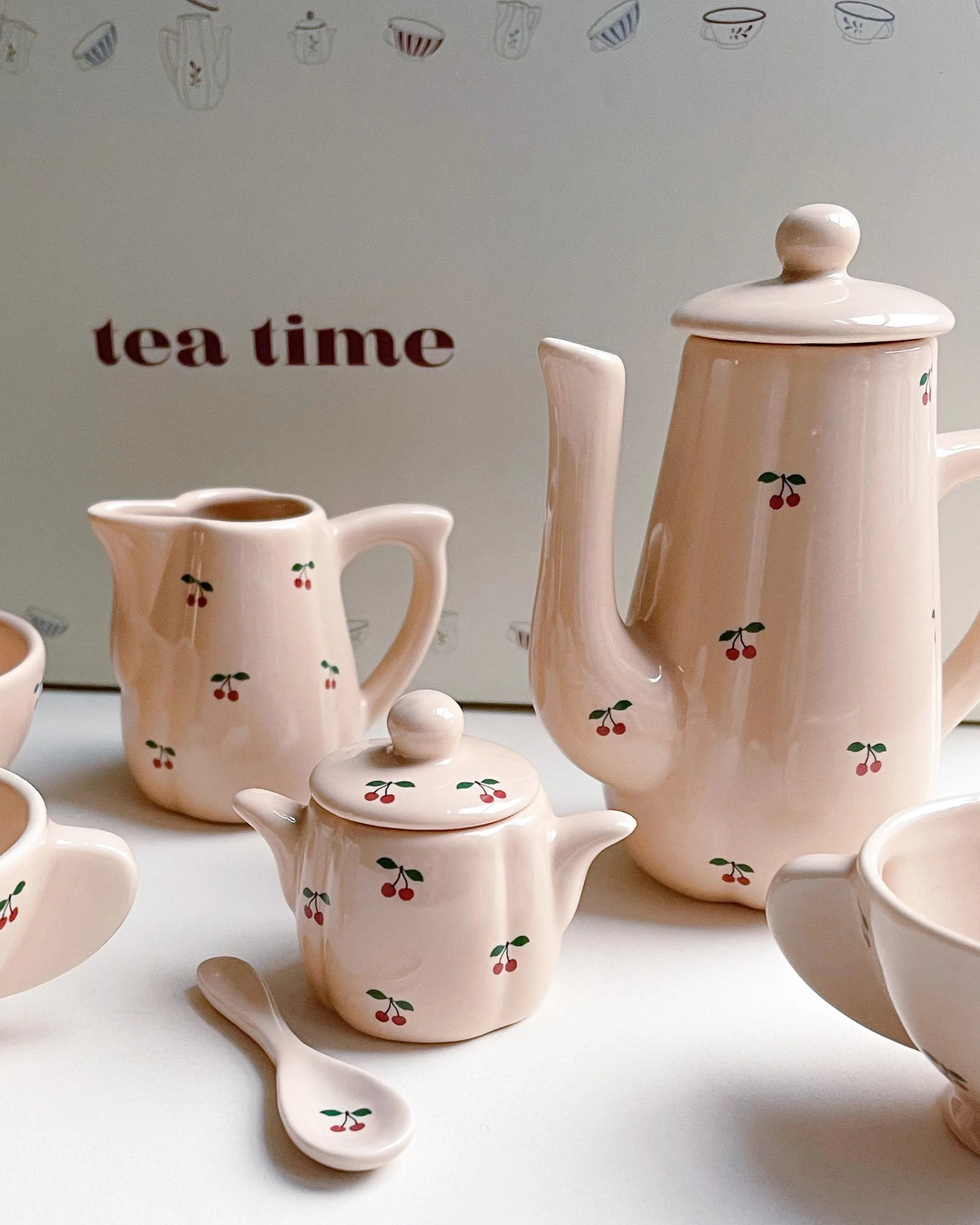 Ceramic Tea Play Set - Cherry - Image 3