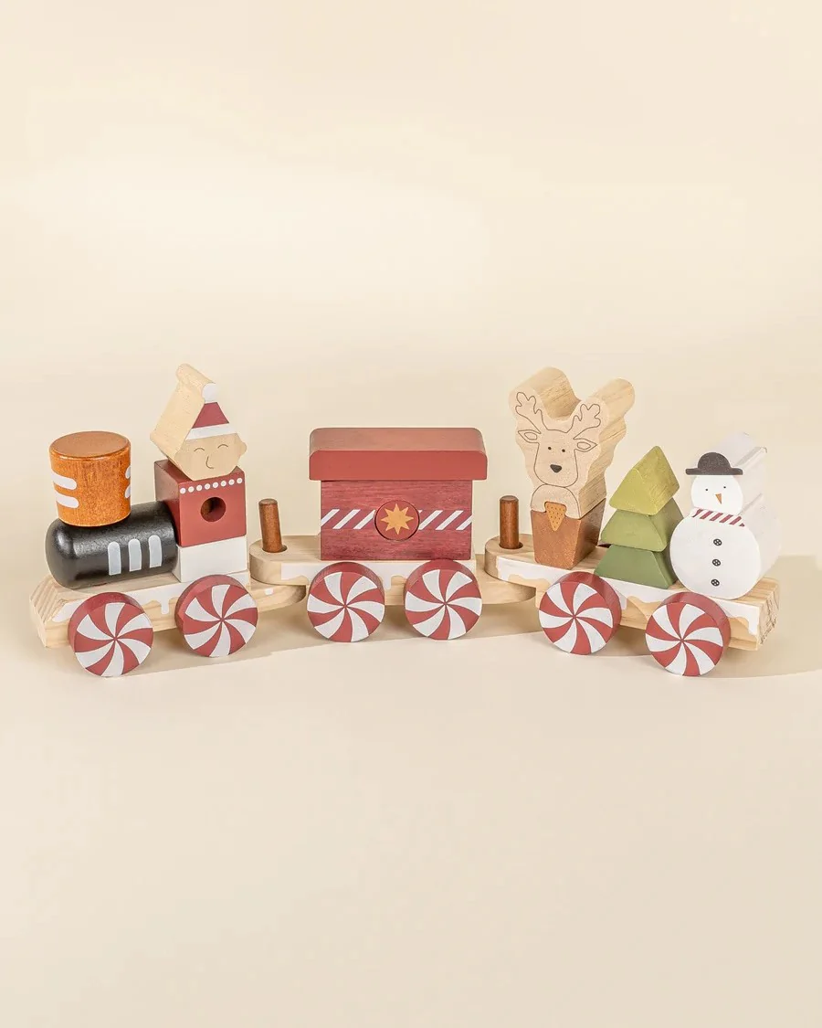 Wooden Stacking Christmas Train - Image 2