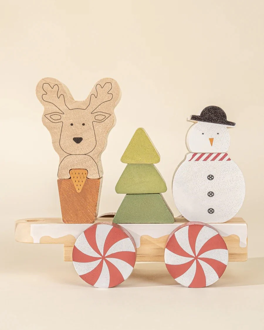 Wooden Stacking Christmas Train - Image 3
