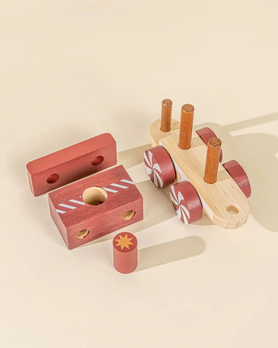 Wooden Stacking Christmas Train - Image 6