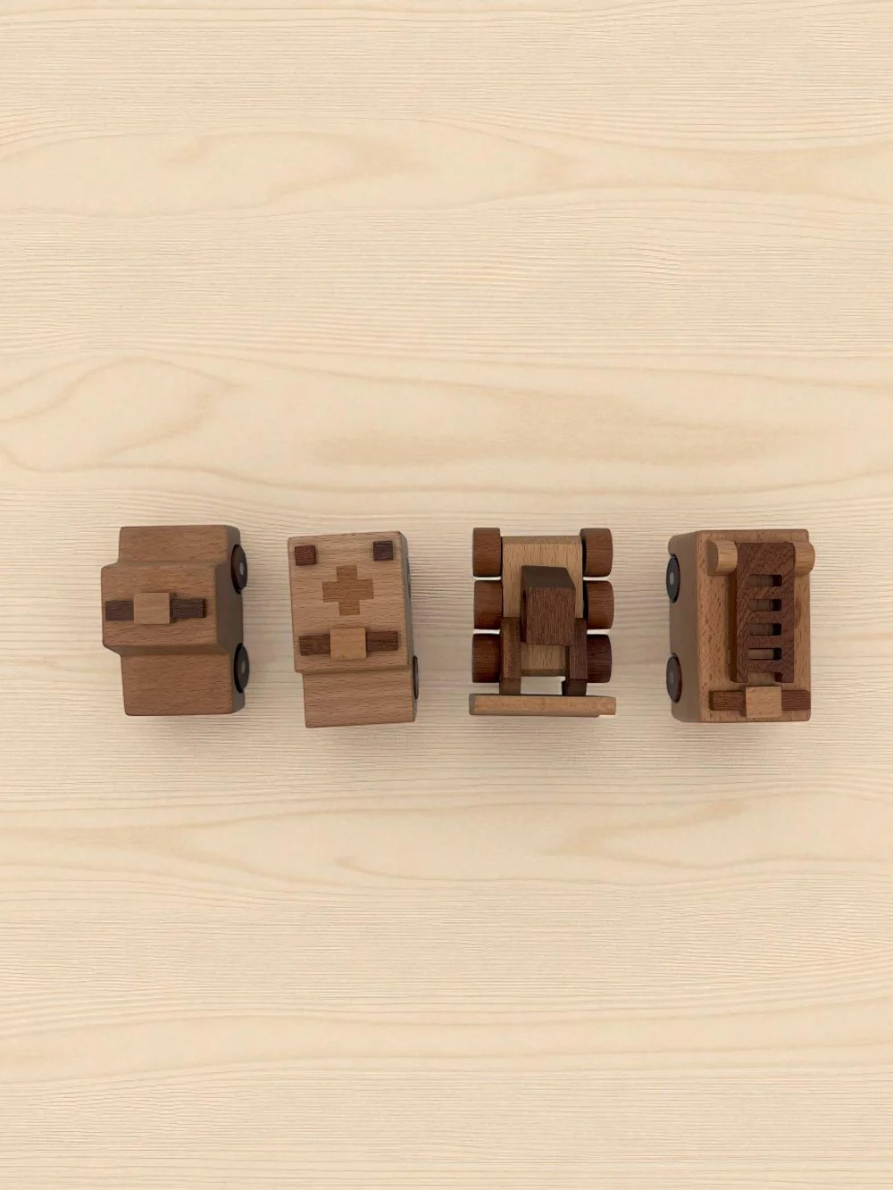 Emergency & Community Helper Wooden Vehicle Set - Image 2