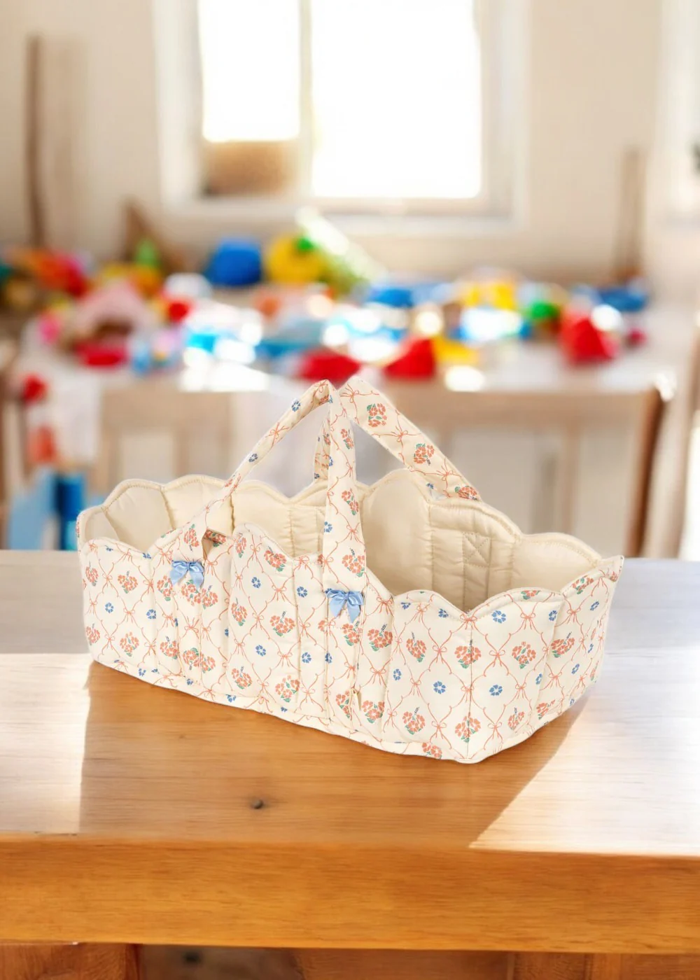 Konges Sloejd | Doll Basket - Fleur Decor - Image 4