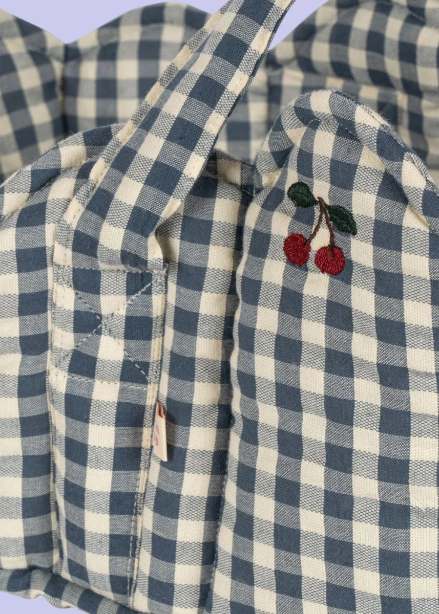 Konges Sloejd | Doll Bassinet - Captains Blue Check - Image 2