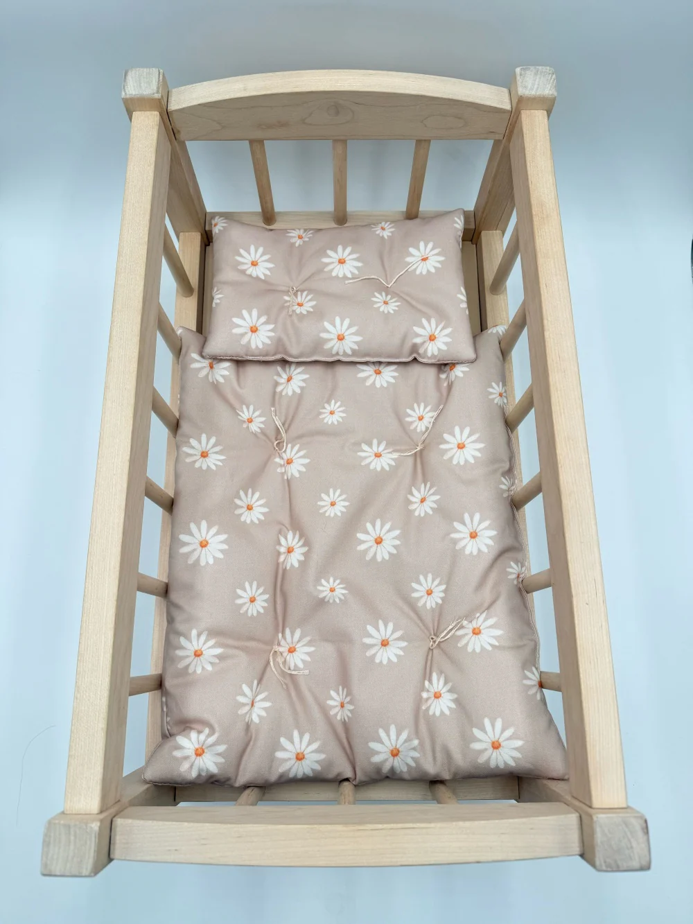 Doll Bedding Set - Taupe Daisy - Image 2