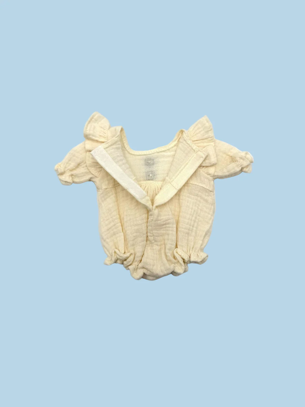 Doll Clothes | Doll Muslin Romper - Vanilla Cream (11" - 14" dolls) - Image 4