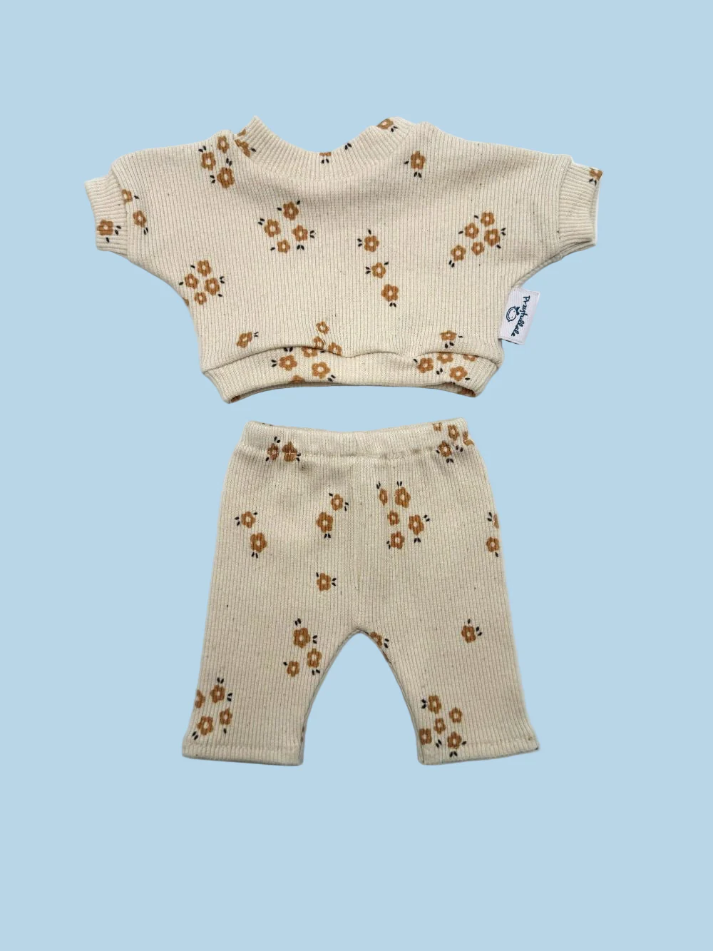 Doll Clothes | Doll Sweatshirt Set - Caramel Petals (11" - 14" dolls) - Image 3