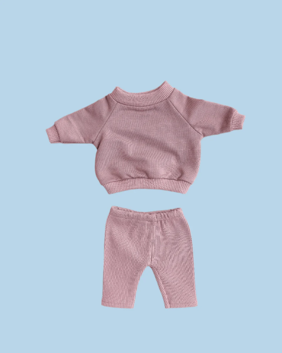 Doll Clothes | Doll Sweatshirt Set - Lavender (11" - 14" dolls) - Image 3