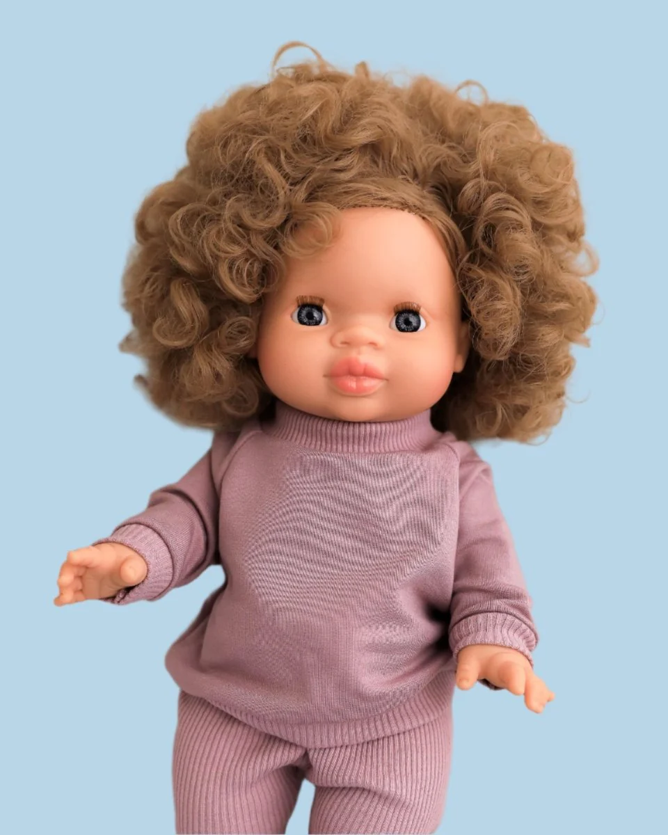 Doll Clothes | Doll Sweatshirt Set - Lavender (11" - 14" dolls) - Image 5