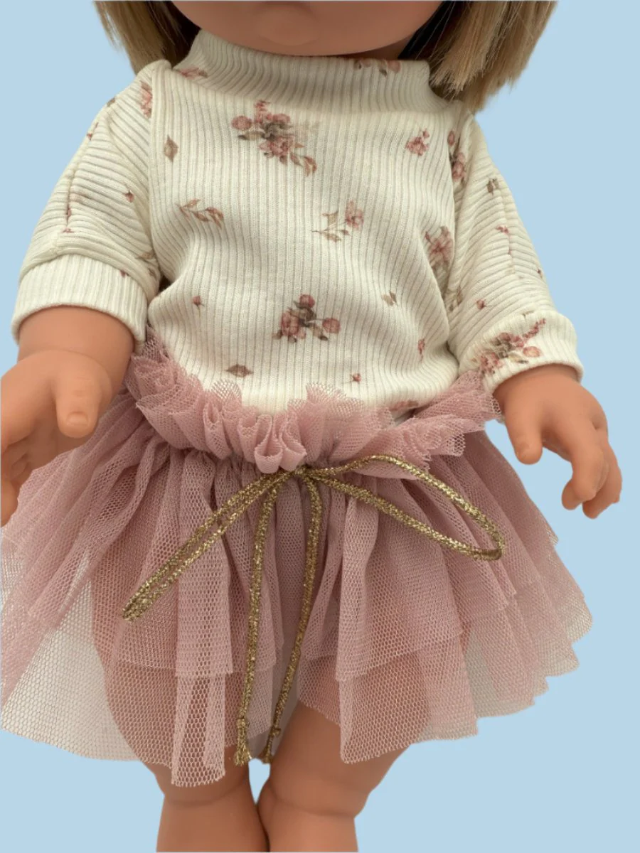 Doll Clothes | Doll Sweatshirt Tutu Set - Meadow Mist (11" & 13" dolls) - Image 4