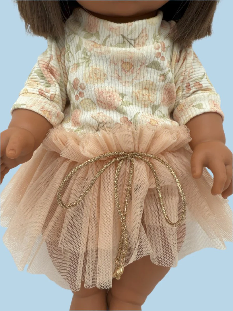 Doll Clothes | Doll Sweatshirt Tutu Set - Rose Garden (11" & 13" dolls) - Image 4