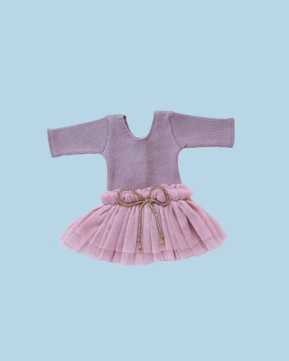 Doll Clothes | Doll Tutu Bodysuit - Lavender (11" - 14" dolls) - Image 3