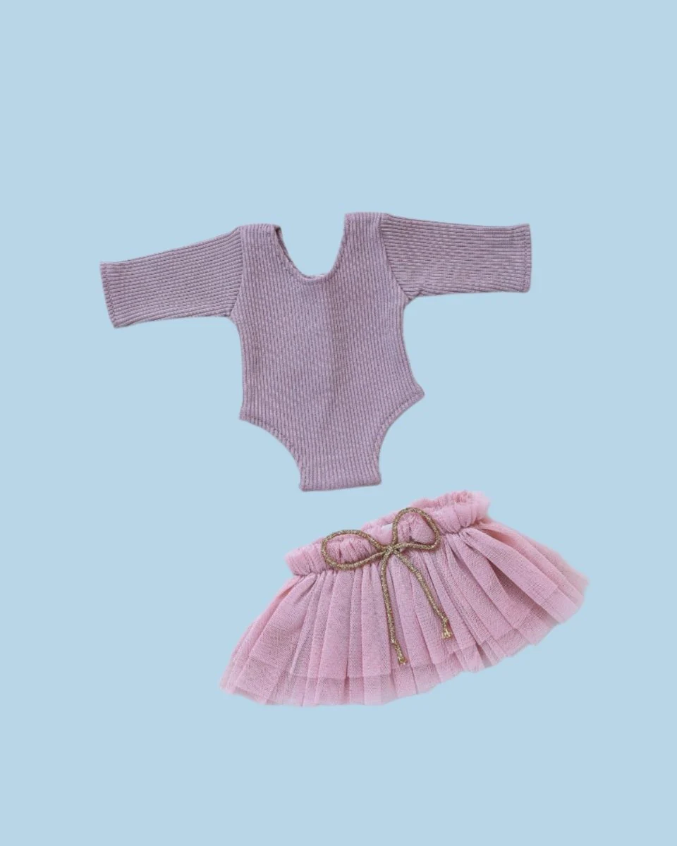 Doll Clothes | Doll Tutu Bodysuit - Lavender (11" - 14" dolls) - Image 4