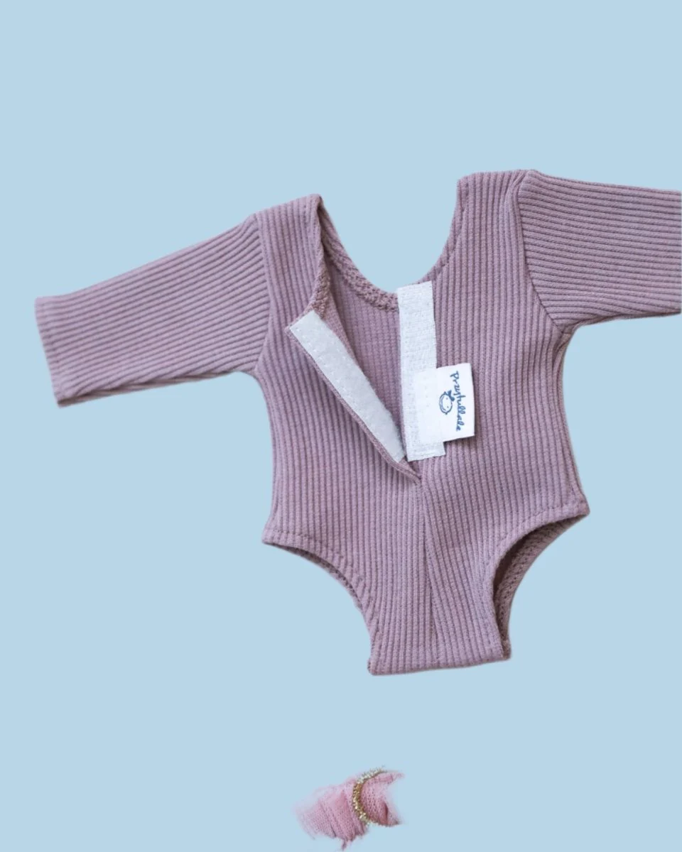 Doll Clothes | Doll Tutu Bodysuit - Lavender (11" - 14" dolls) - Image 5