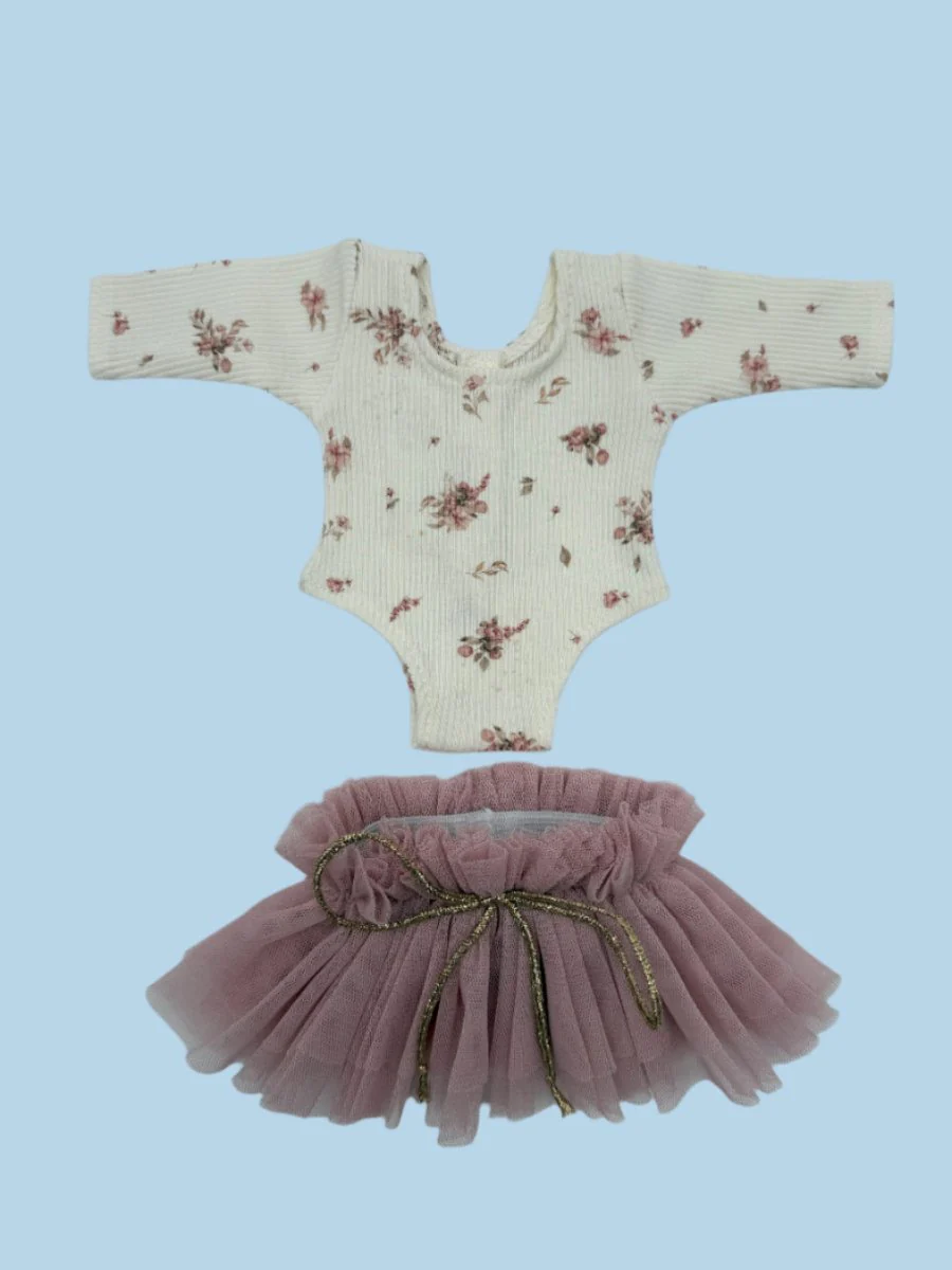 Doll Clothes | Doll Tutu Bodysuit - Meadow Mist (11" & 13" dolls) - Image 2
