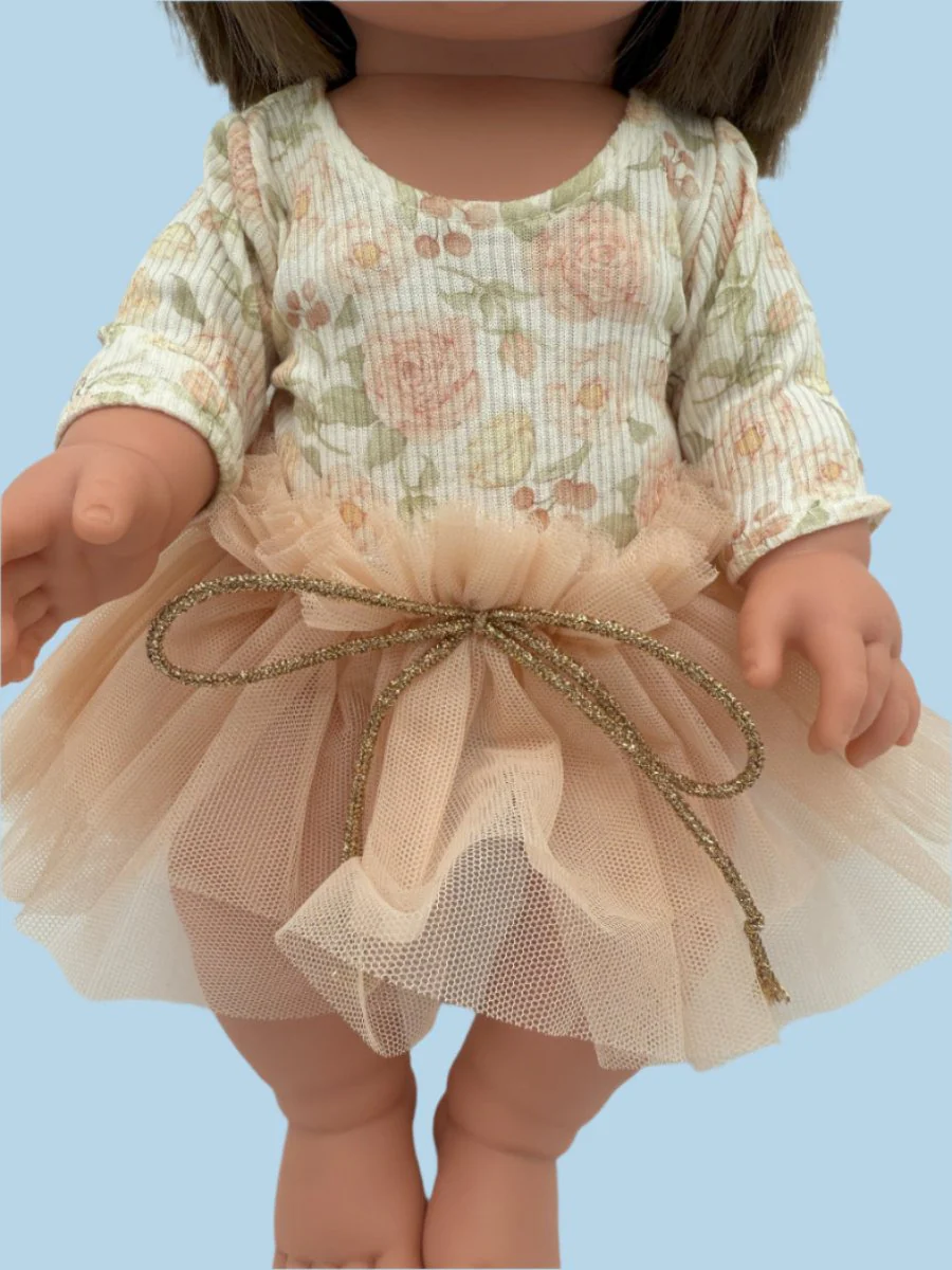 Doll Clothes | Doll Tutu Bodysuit - Rose Garden (11" & 13" dolls) - Image 5
