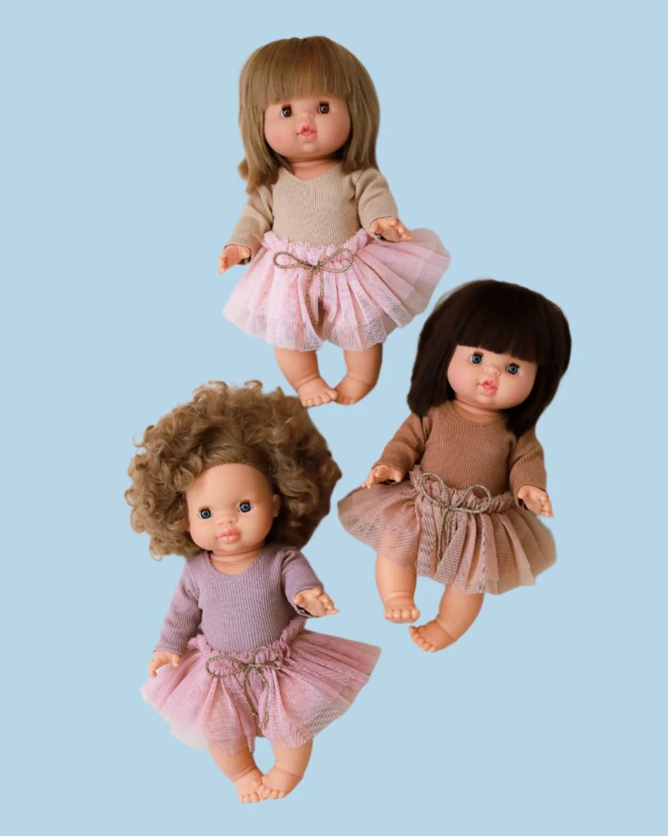 Doll Clothes | Doll Tutu Bodysuit - Sand (11" - 14" dolls) - Image 5