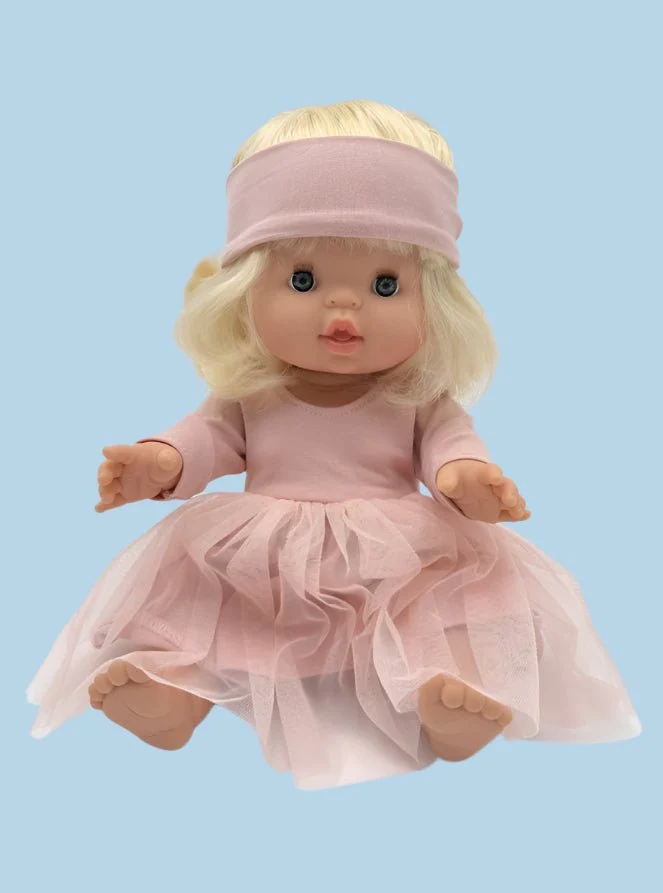 Doll Clothes | Doll Tutu Dress w/ Headband - Blush Pink (11" - 14" dolls) - Image 3