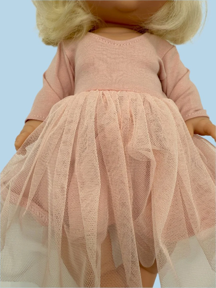 Doll Clothes | Doll Tutu Dress w/ Headband - Blush Pink (11" - 14" dolls) - Image 4