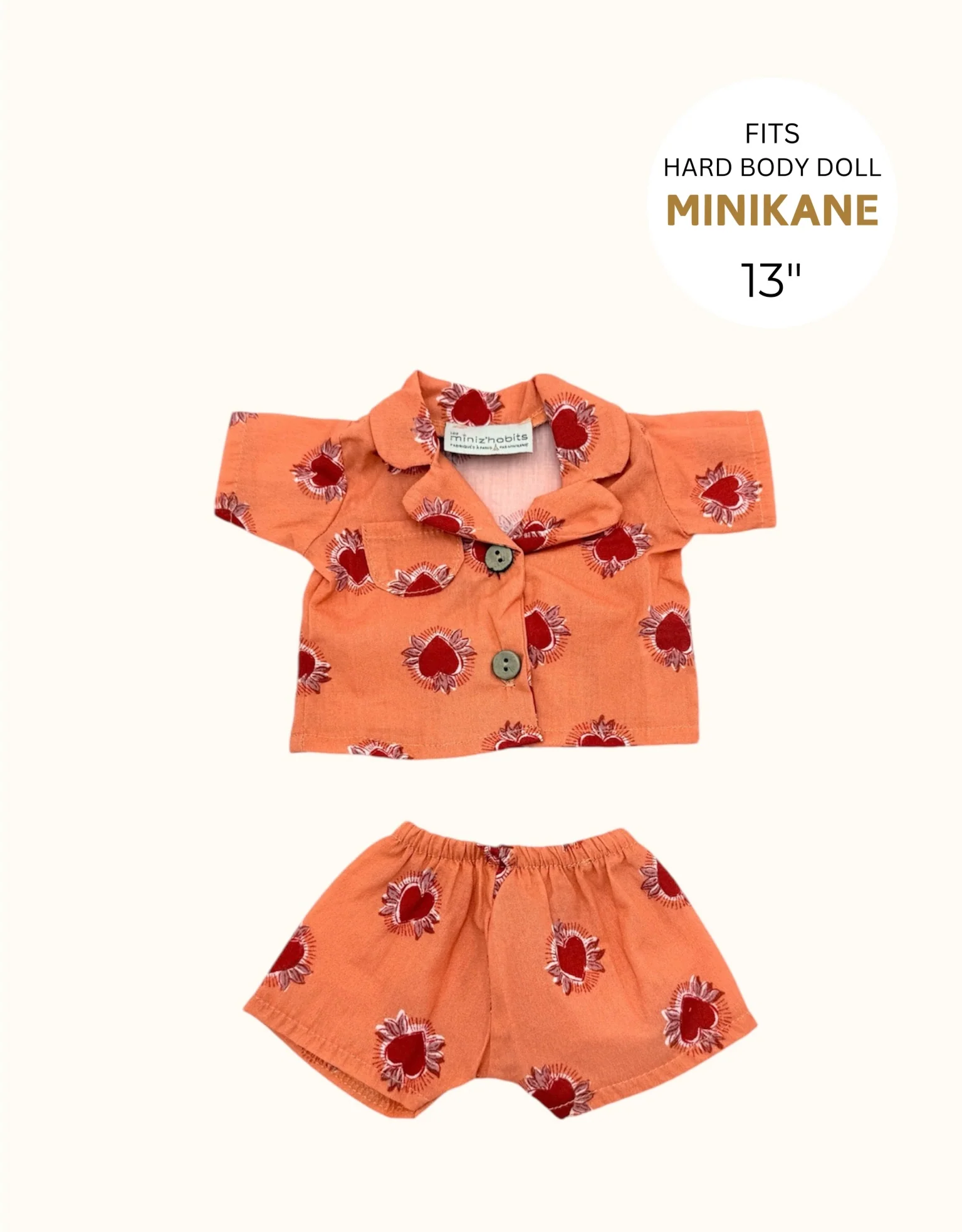 Pajama Set - Orange Heart - Image 2