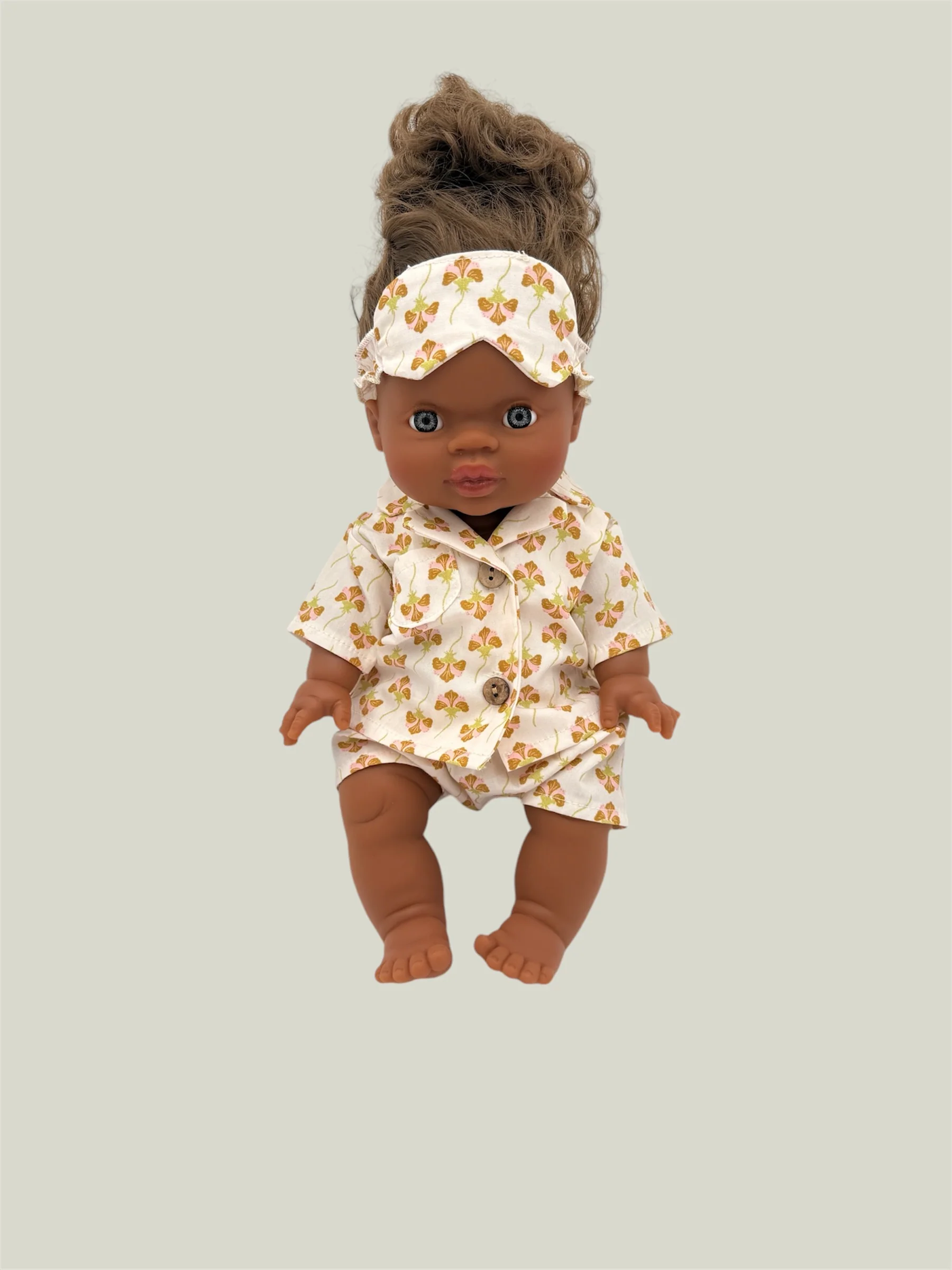Pajama Set - Yellow Lily w/ Mask - Image 3