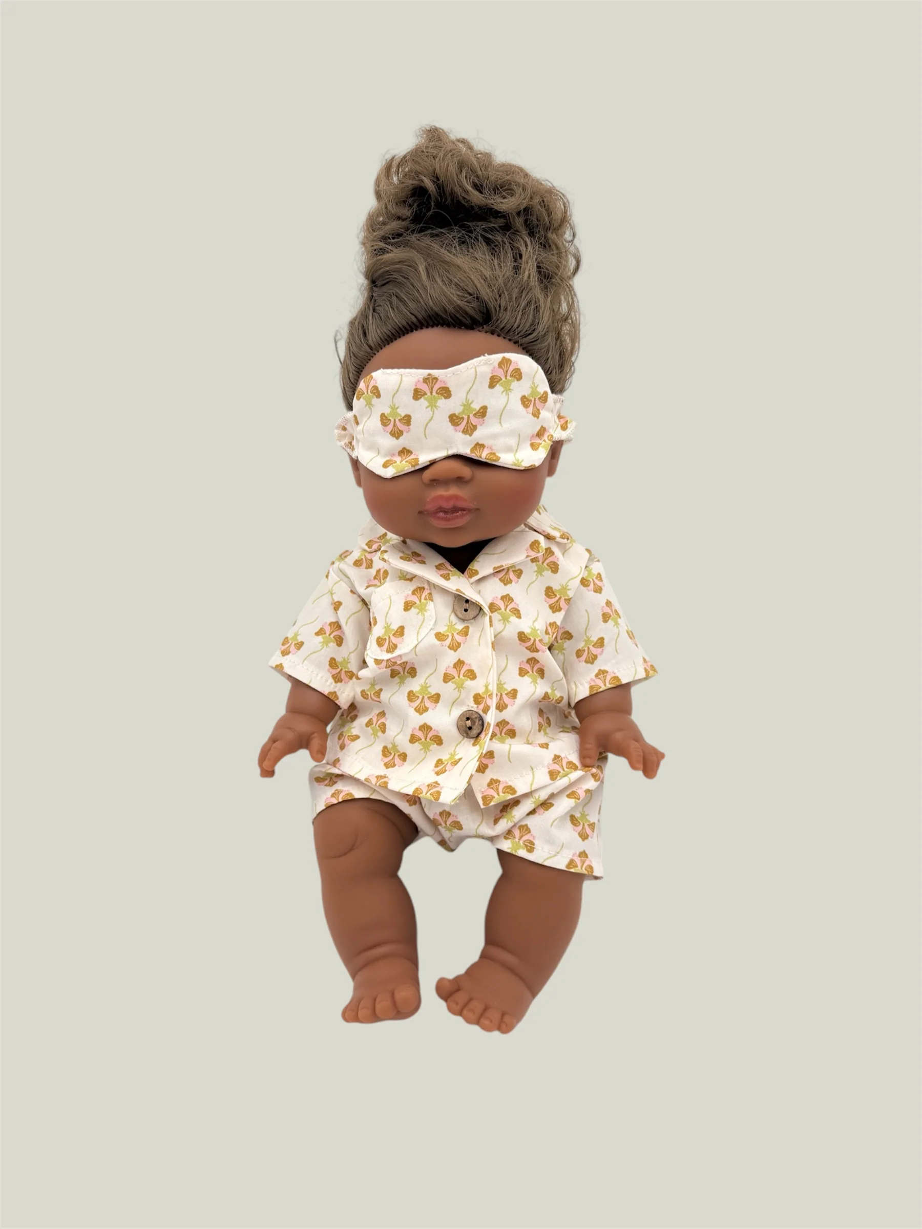 Pajama Set - Yellow Lily w/ Mask - Image 4