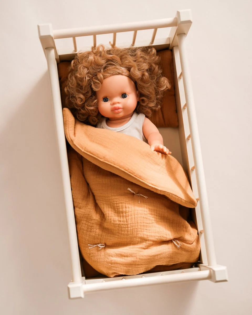 Doll Muslin Bedding Set - Toffee - Image 2
