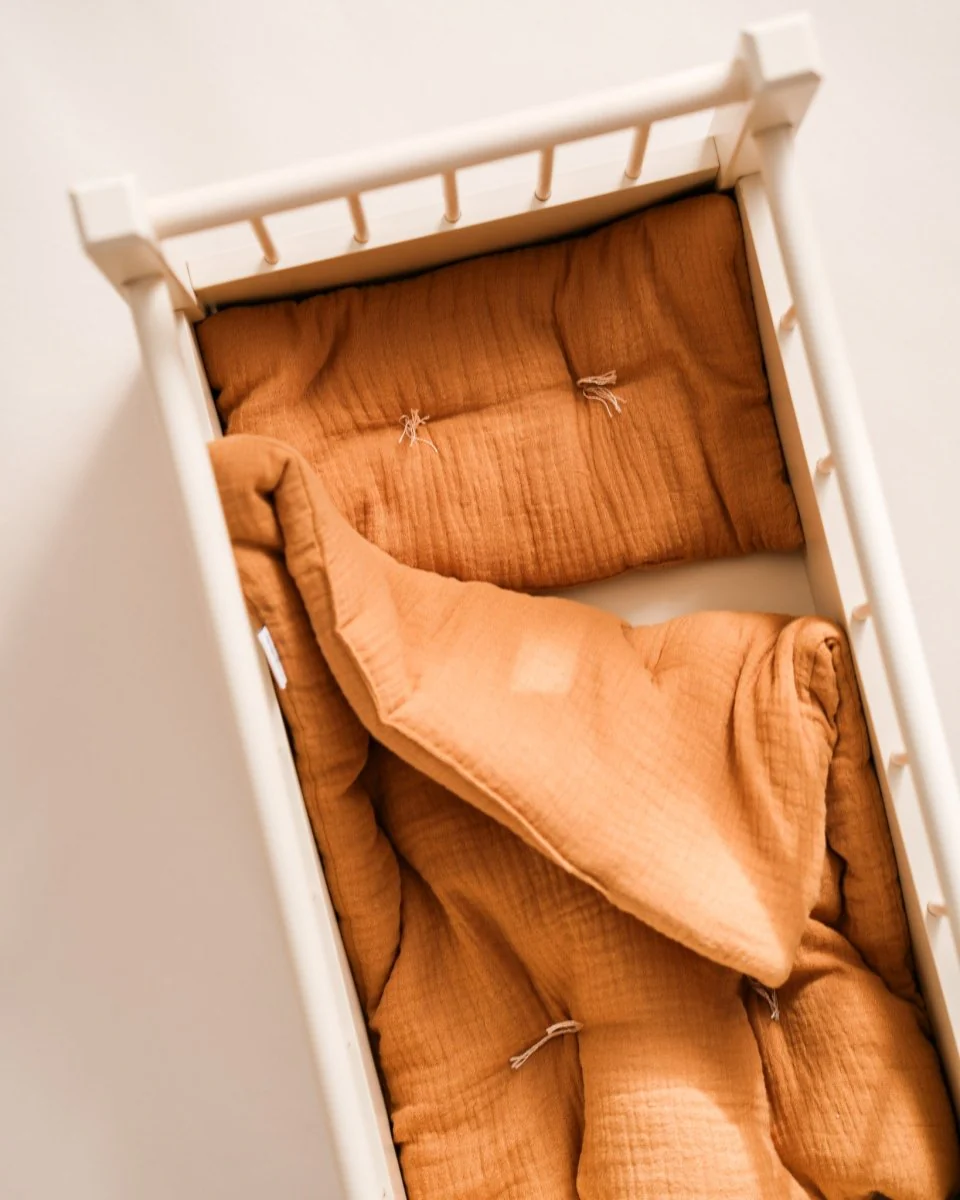 Doll Muslin Bedding Set - Toffee - Image 3