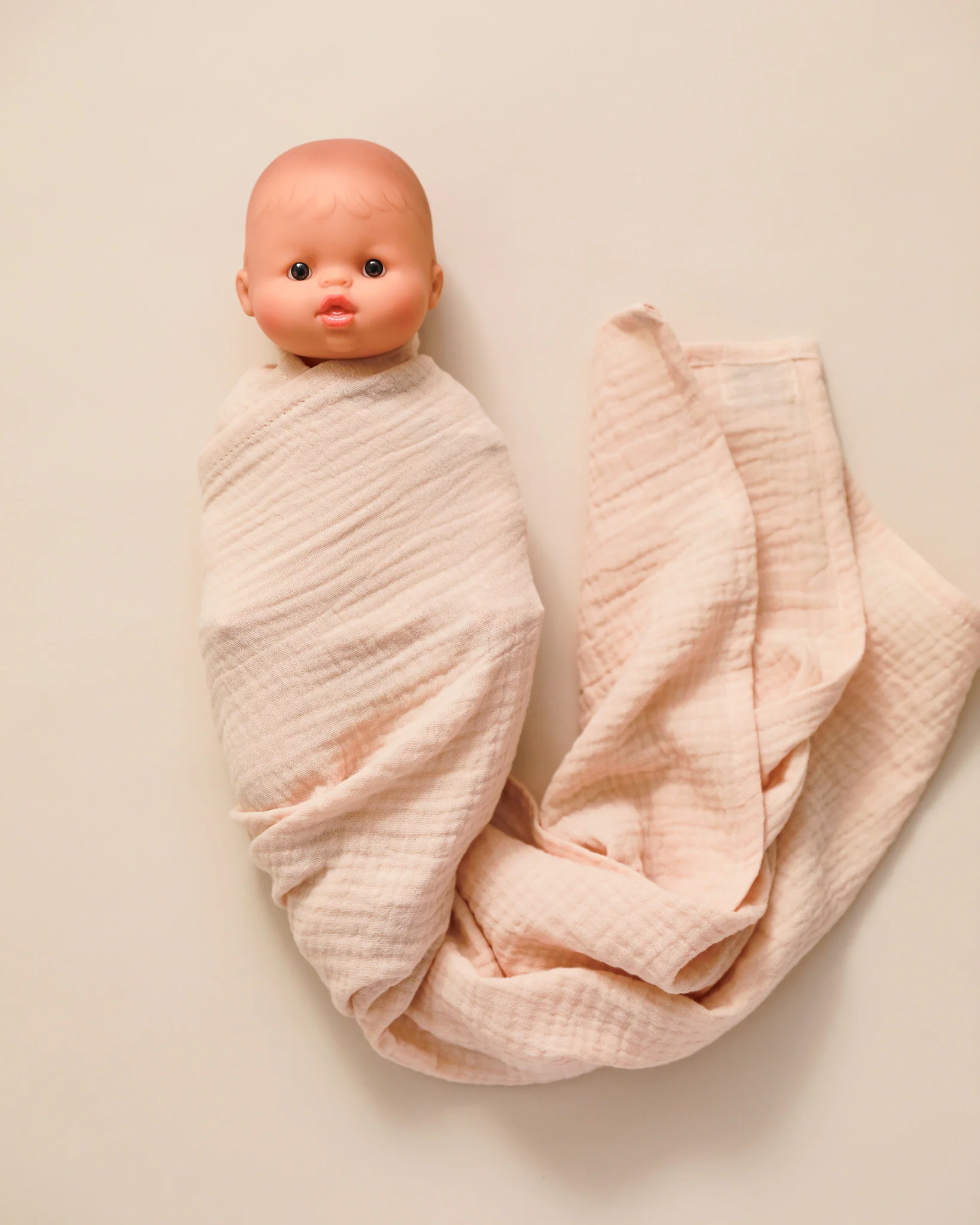 Doll Muslin Swaddle Blanket - Cream - Image 2