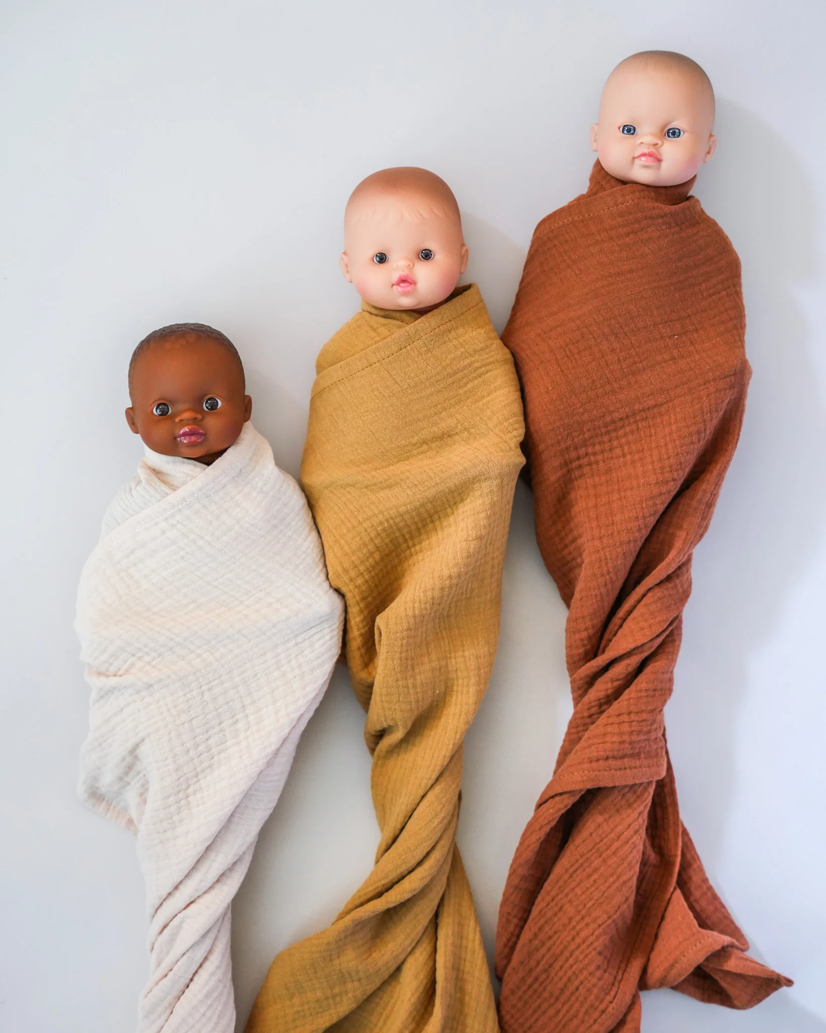 Doll Muslin Swaddle Blanket - Cream - Image 5