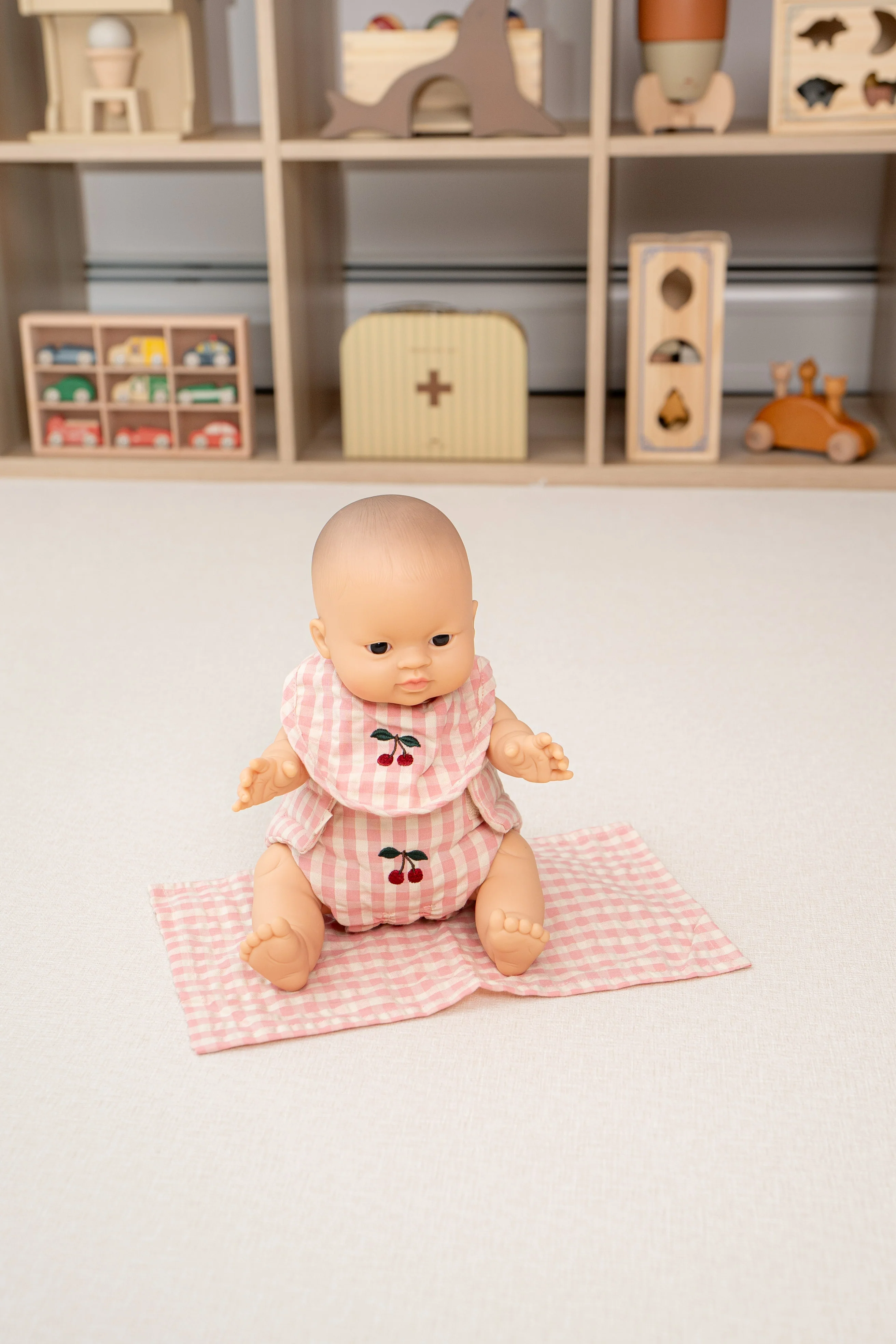 Doll Nursery Set - Powder Pink Check - Image 4