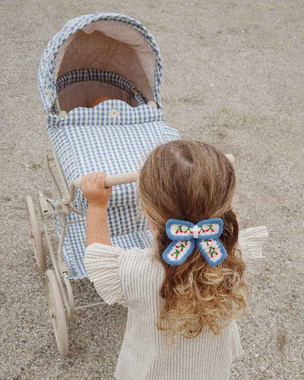 Doll Pram - Captains Blue Check - Image 2