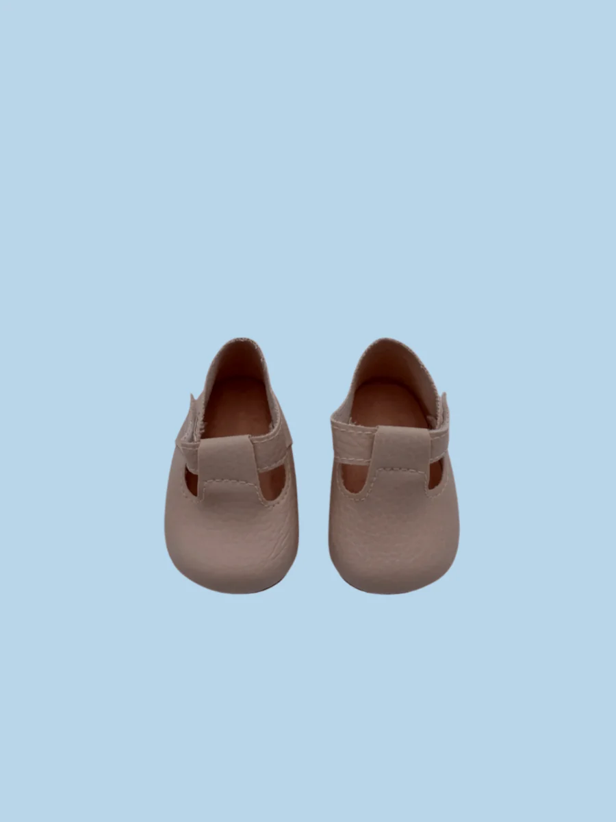 Doll Shoes | Cream 'T-strap' Shoes - Image 2